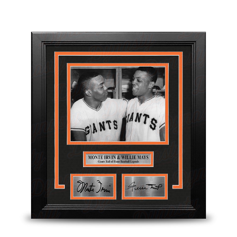 Monte Irvin and Willie Mays New York Giants 8x10 Framed Baseball Photo with Engraved Autographs 1