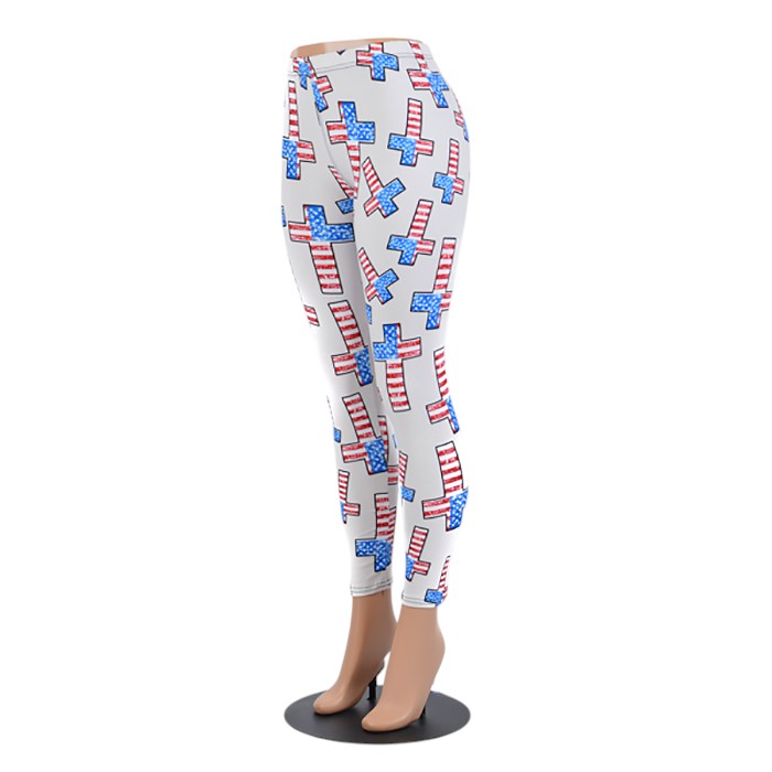 American flag cross pattern leggings 3