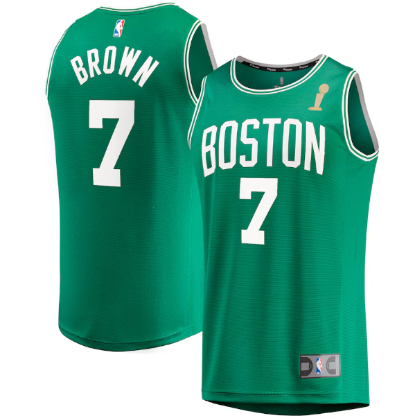 Jaylen Brown Boston Celtics Youth 2024 NBA Finals Champions Fast Break Replica Player Jersey 1