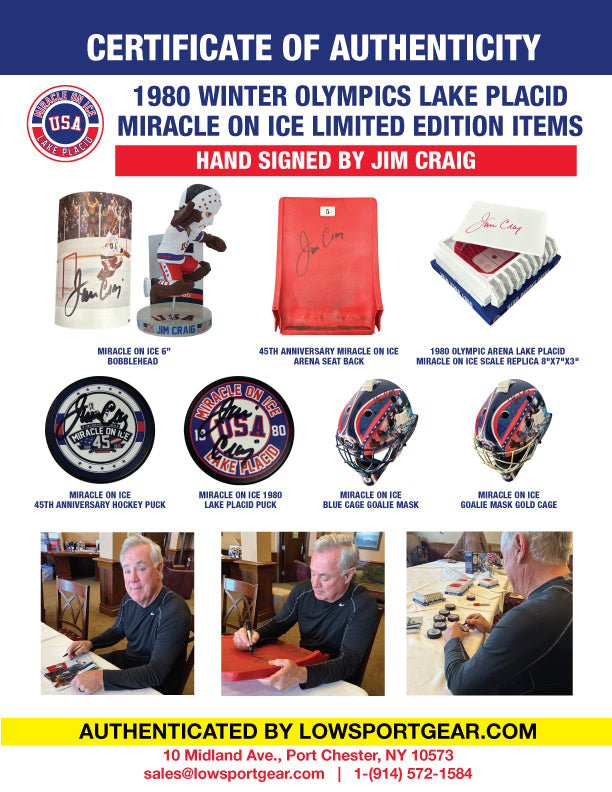 Jim Craig Signed 1980 Herb Brooks Arena Lake Placid Miracle on Ice Scale Replica 8"X7"X3" | Lowspport Gear 6