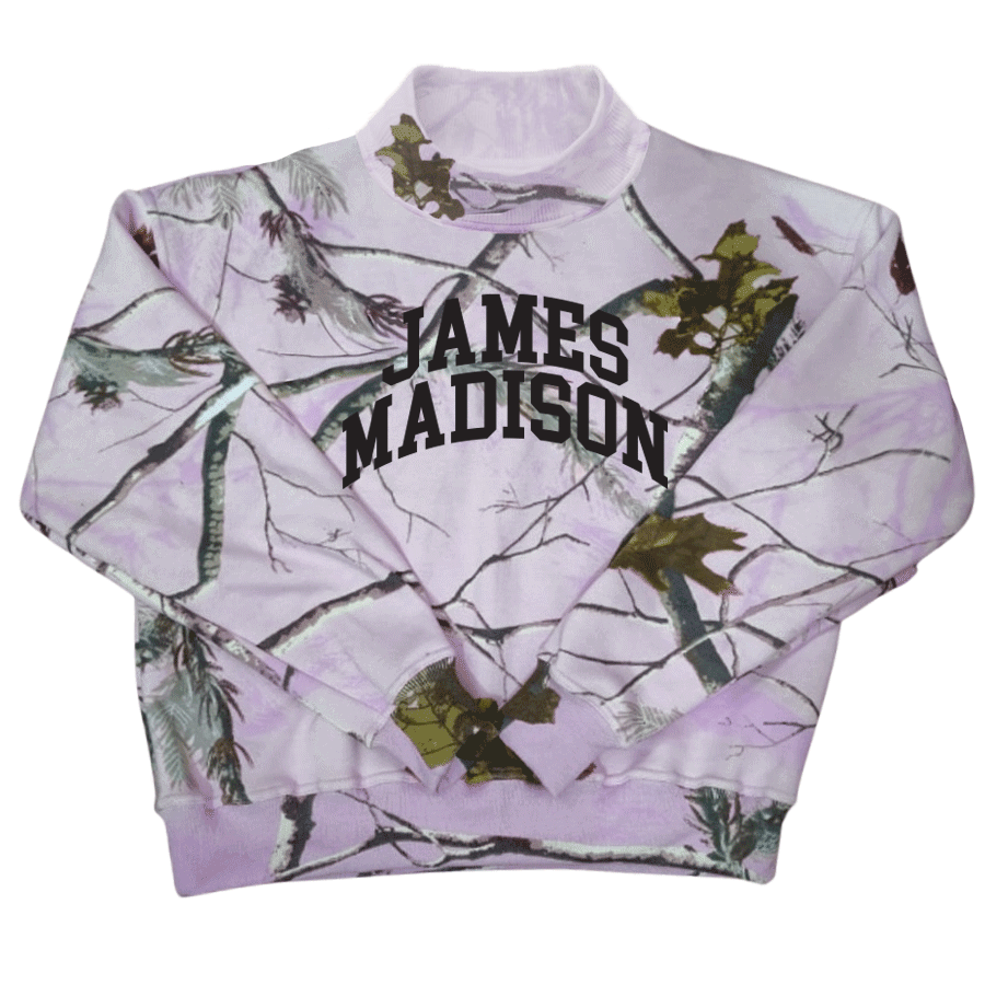 JMU Lavender Camo Mock Neck Sweatshirt | lojobands 2