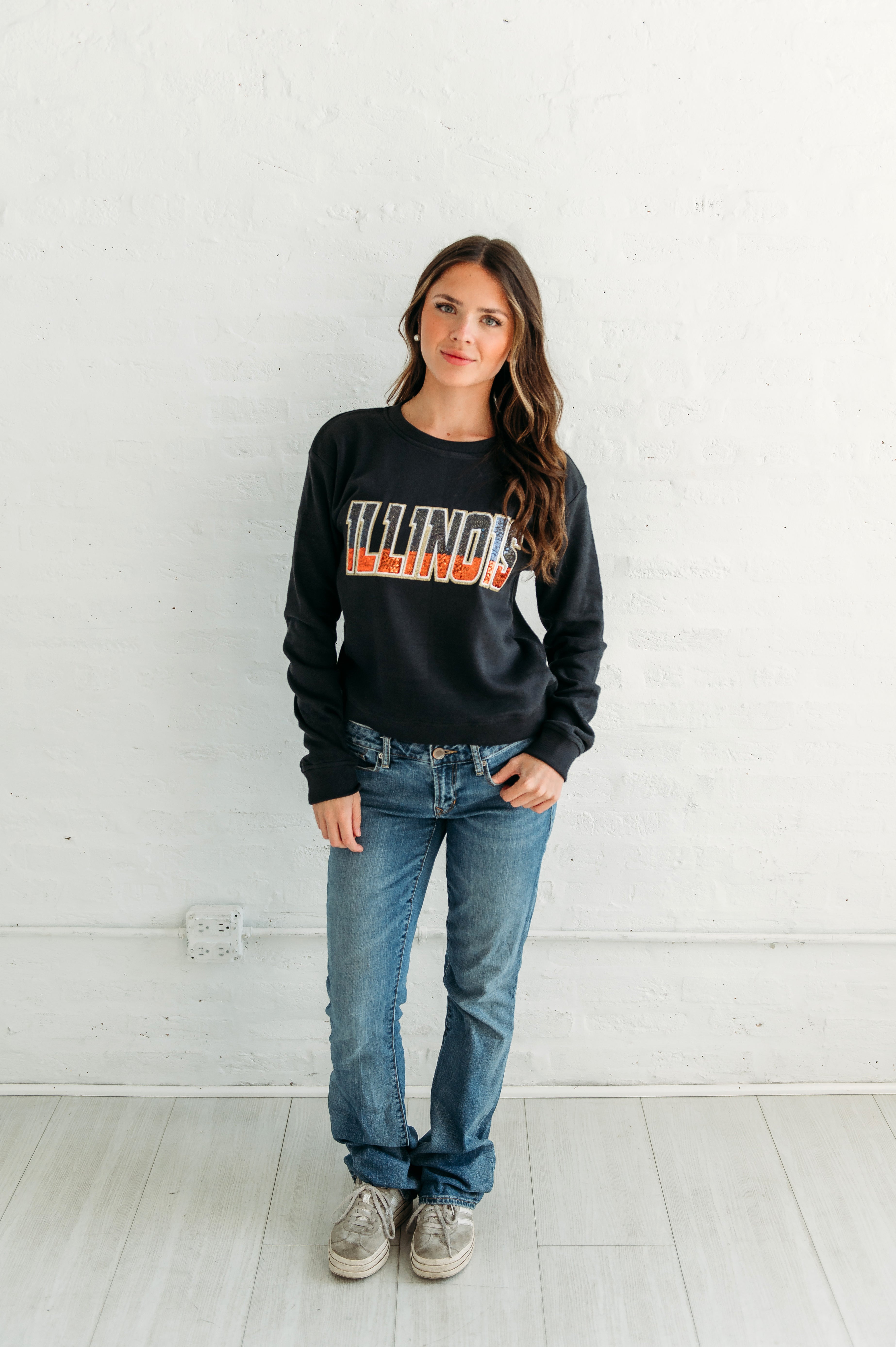 Illinois Sequin Crewneck