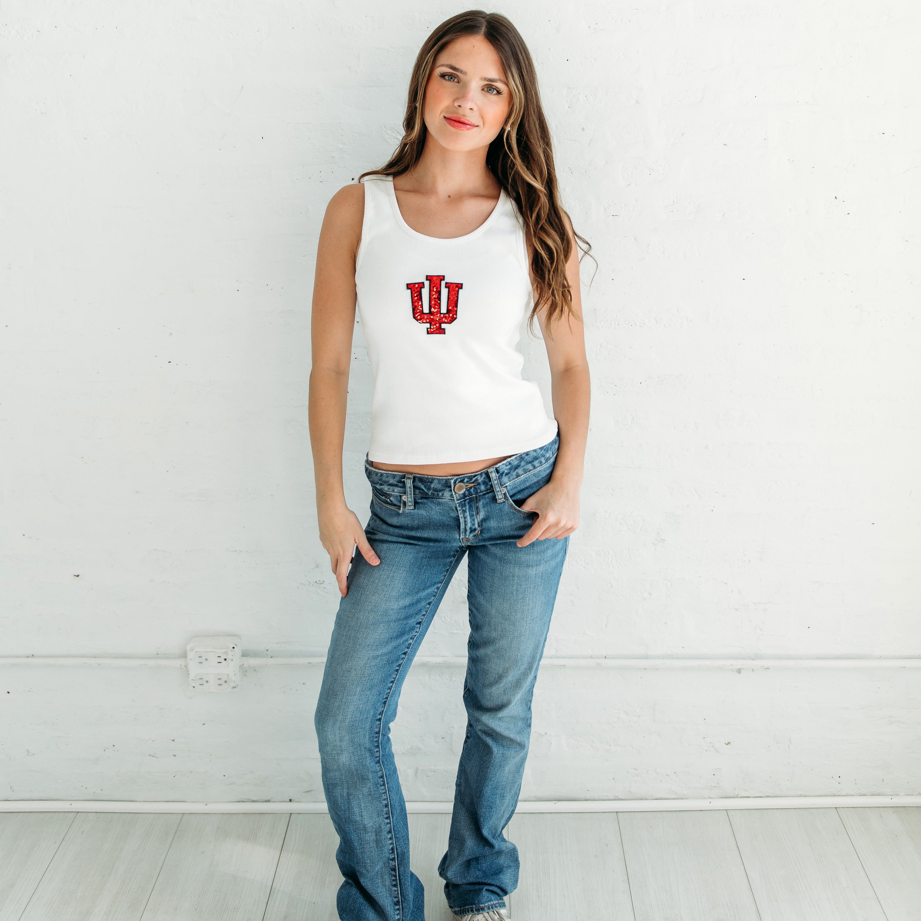 Indiana Trident Sequin Ribbed Tank