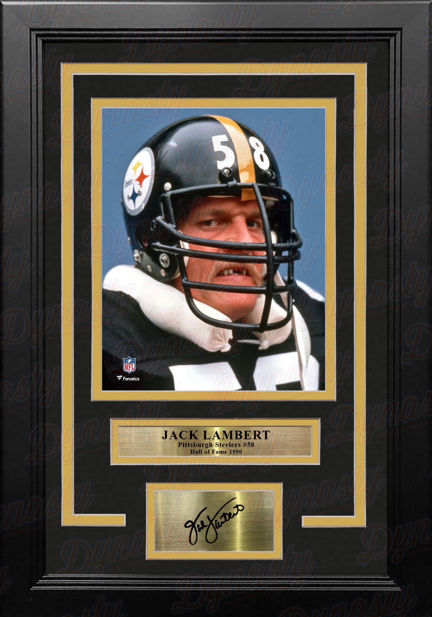 Jack Lambert Snarl Pittsburgh Steelers 8" x 10" Framed Football Photo with Engraved Autograph 1