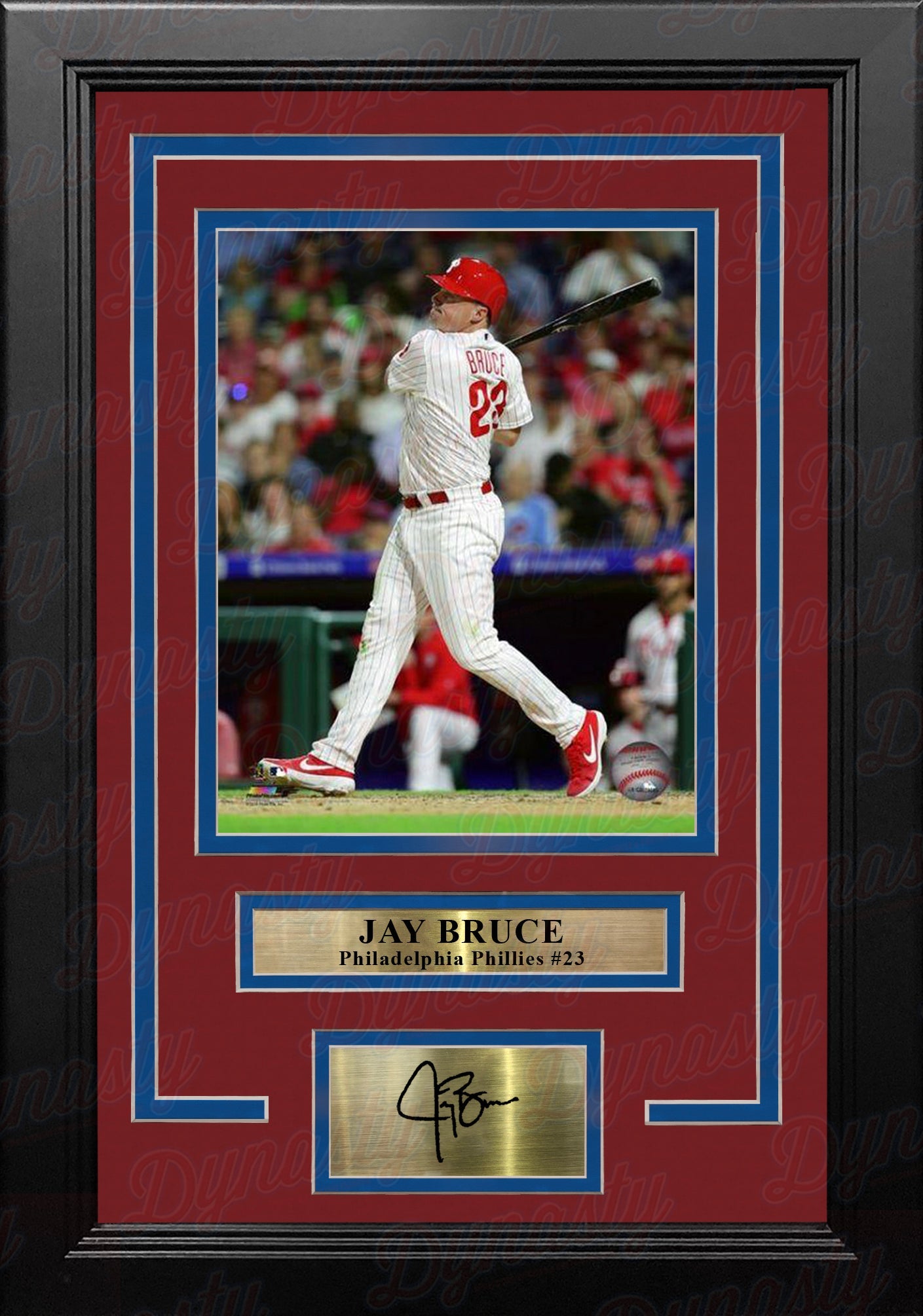 Jay Bruce Philadelphia Phillies MLB Baseball 8" x 10" Framed Photo with Engraved Autograph 1