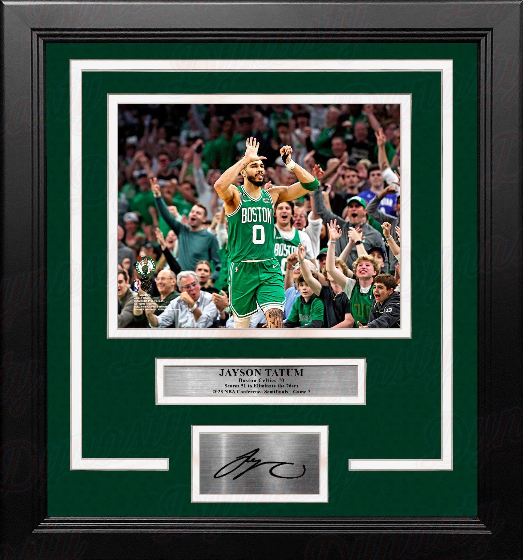 Jayson Tatum 51-Point Game 7 Boston Celtics 8" x 10" Framed Basketball Photo with Engraved Autograph 1