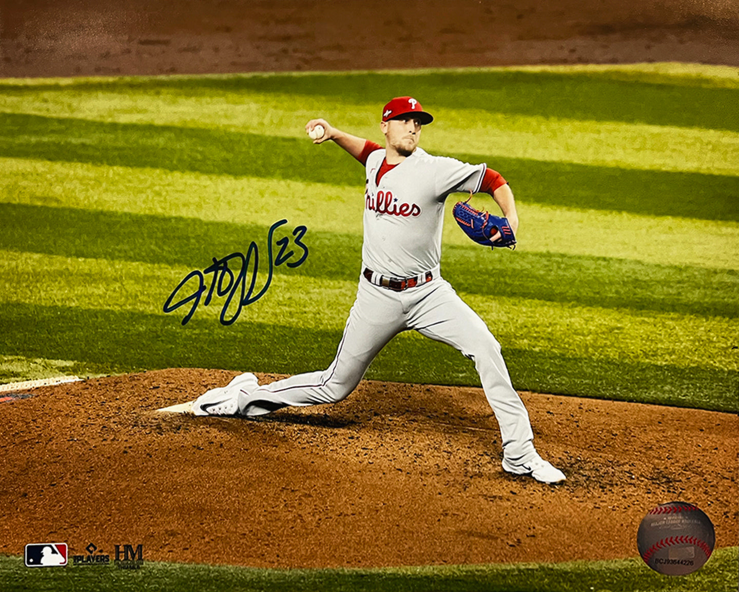 Jeff Hoffman Championship Action Philadelphia Phillies Autographed 8" x 10" Baseball Photo 2