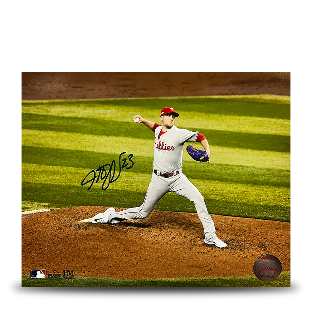 Jeff Hoffman Championship Action Philadelphia Phillies Autographed 8" x 10" Baseball Photo 1