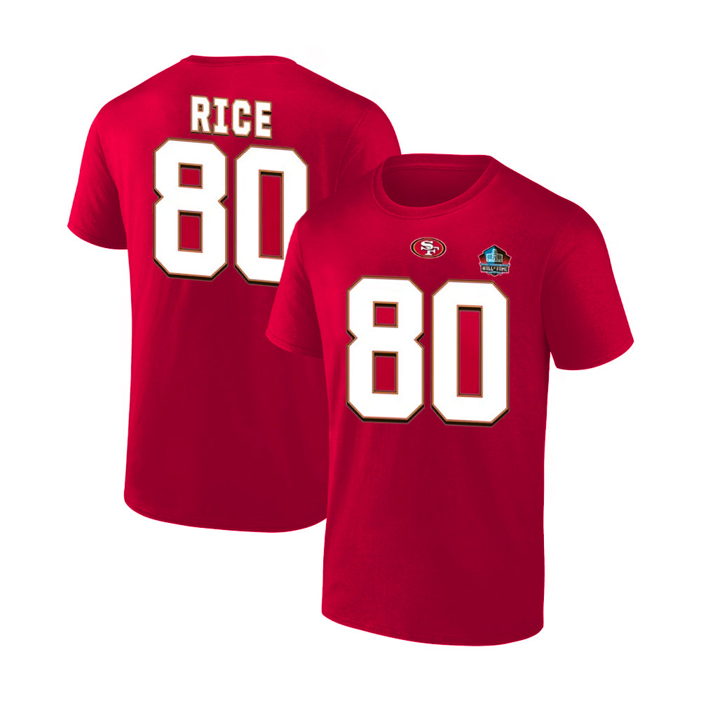 Jerry Rice San Francisco 49ers Hall of Fame Inductee Player Name & Number T-Shirt 1
