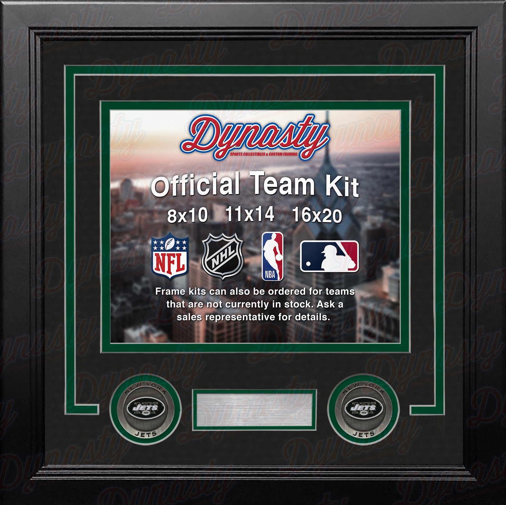 New York Jets Custom NFL Football 16x20 Picture Frame Kit (Multiple Colors) 3
