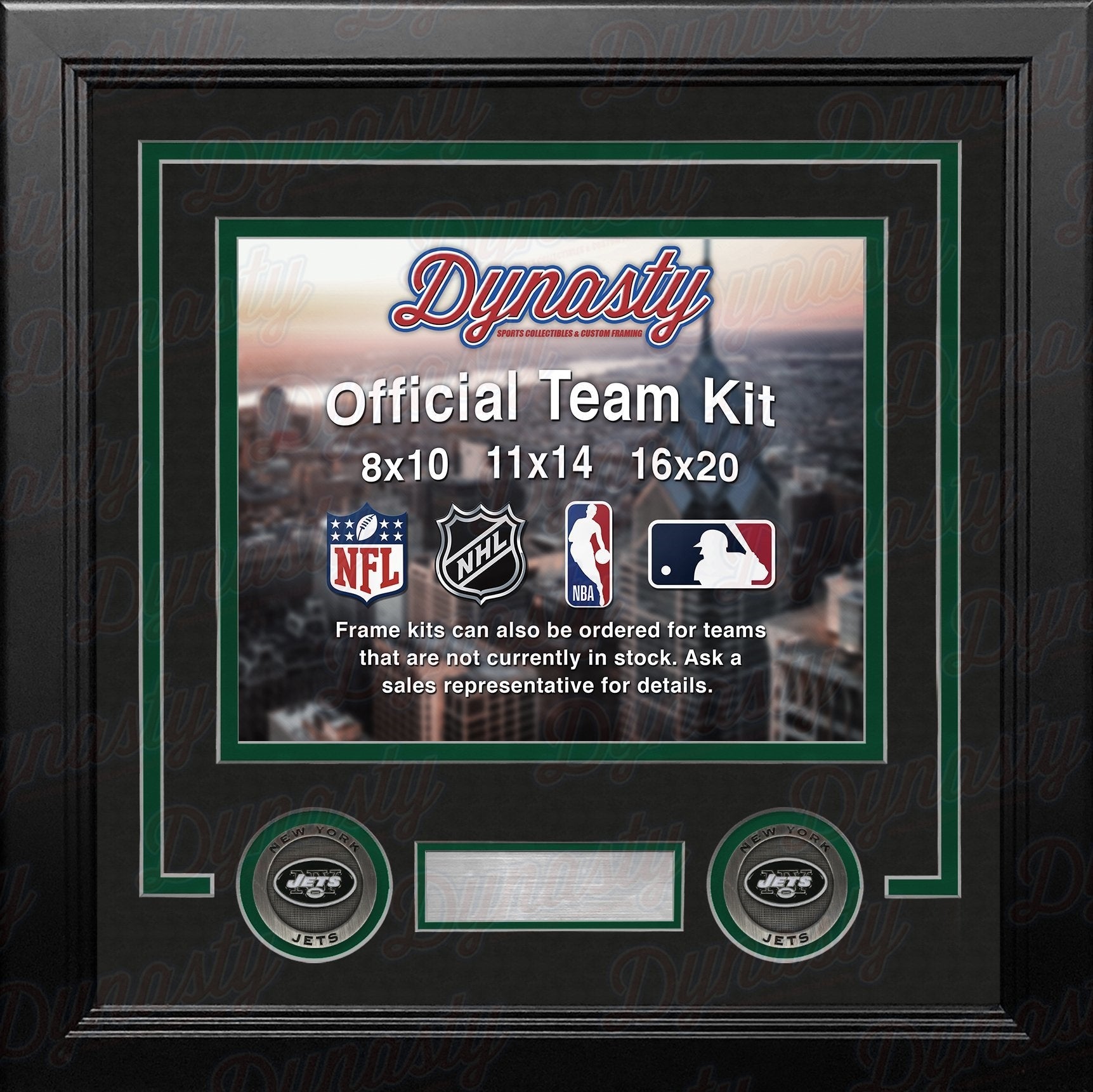 New York Jets Custom NFL Football 11x14 Picture Frame Kit (Multiple Colors) 3