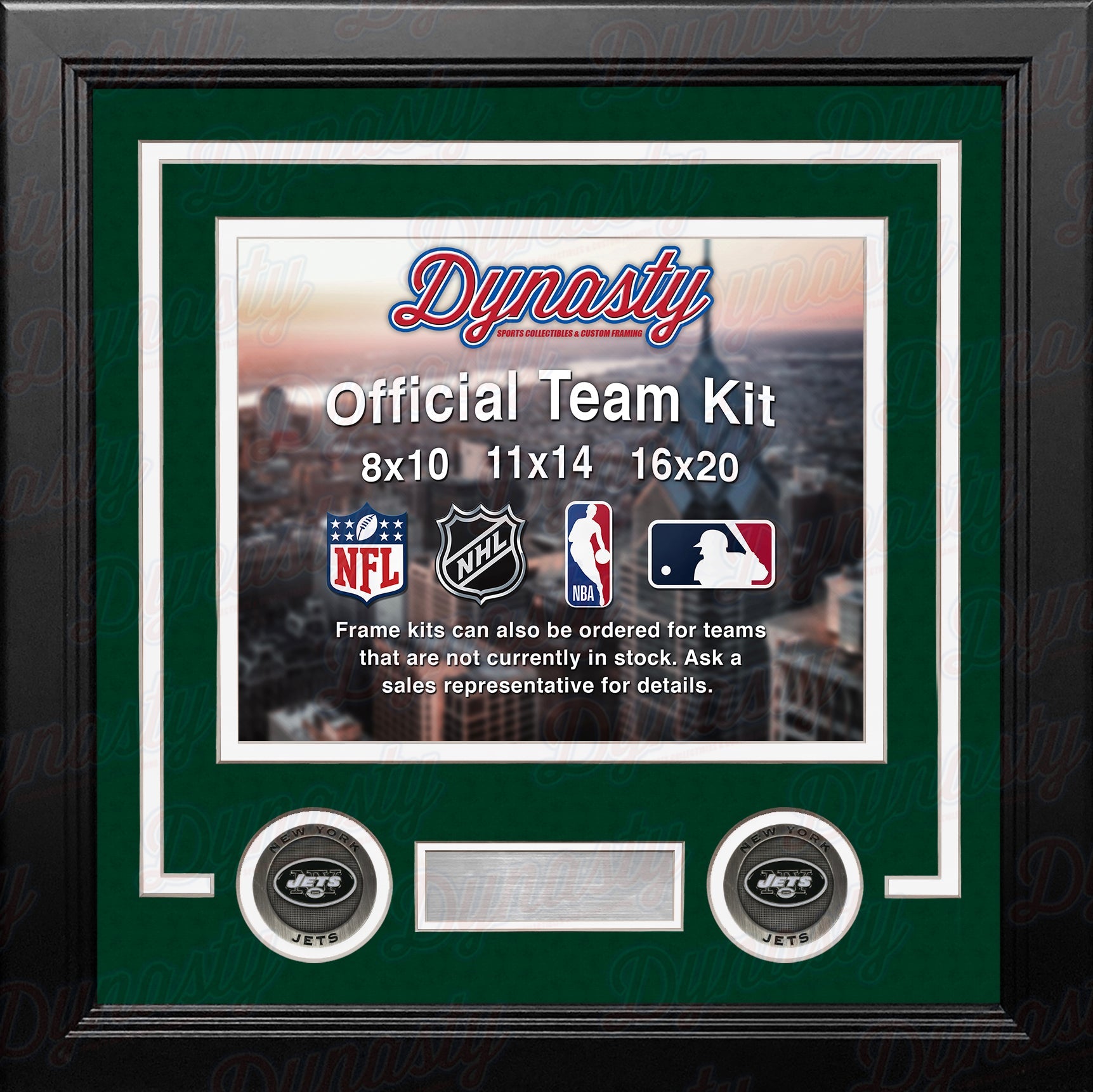 New York Jets Custom NFL Football 8x10 Picture Frame Kit (Multiple Colors) 1