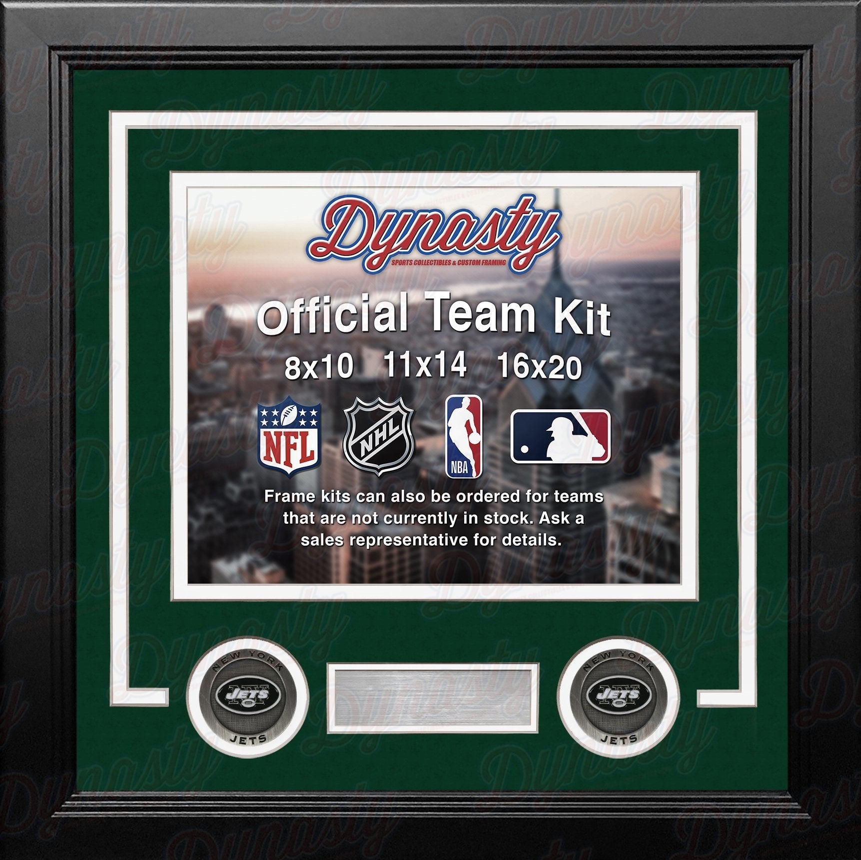 New York Jets Custom NFL Football 11x14 Picture Frame Kit (Multiple Colors) 1