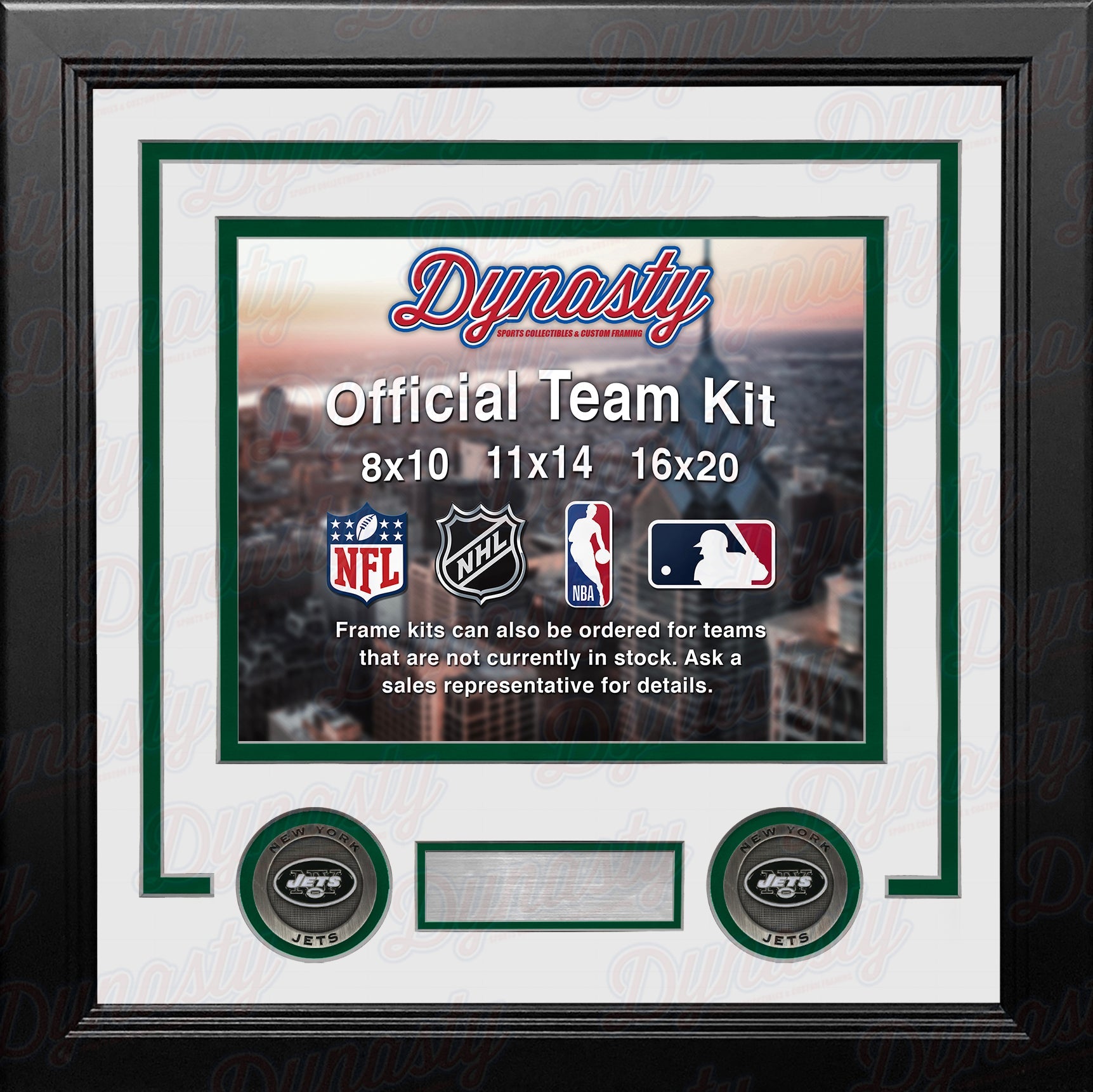 New York Jets Custom NFL Football 11x14 Picture Frame Kit (Multiple Colors) 2