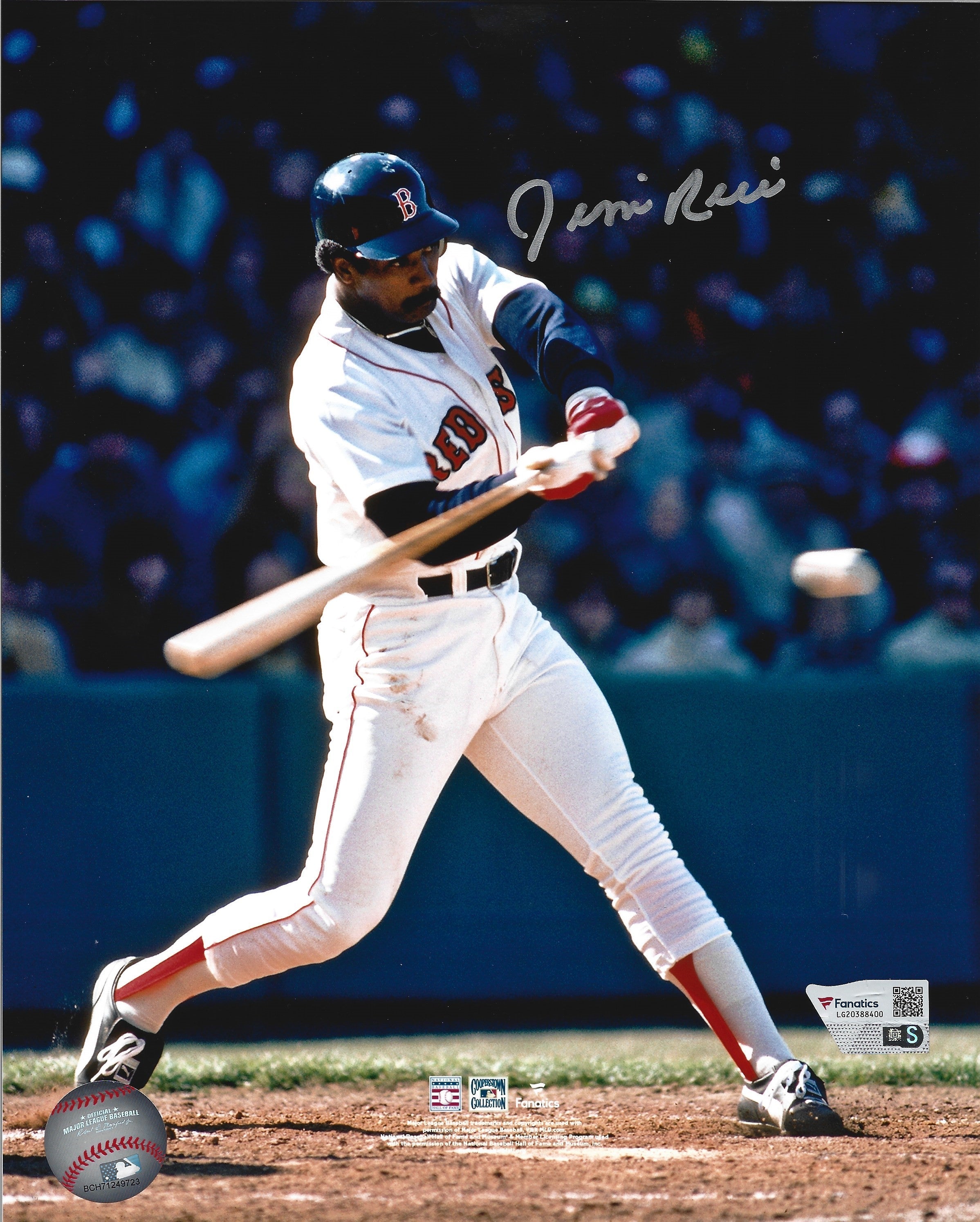 Jim Rice At-Bat Boston Red Sox Autographed 16" x 20" Baseball Photo 1