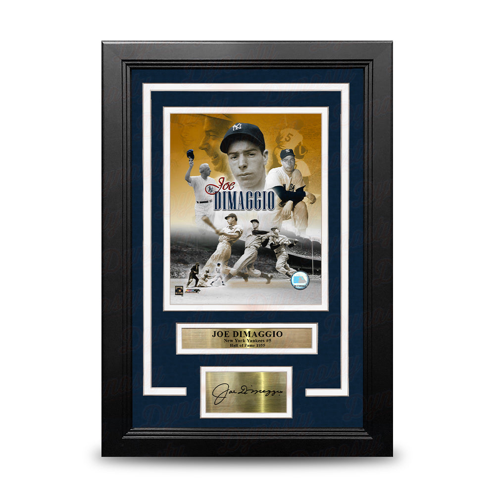 Joe DiMaggio New York Yankees 8" x 10" Framed Baseball Collage Photo with Engraved Autograph 1
