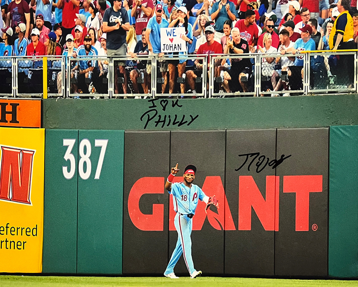 Johan Rojas Philly Love Philadelphia Phillies Autographed 11" x 14" Photo Inscribed I ♥ Philly 2
