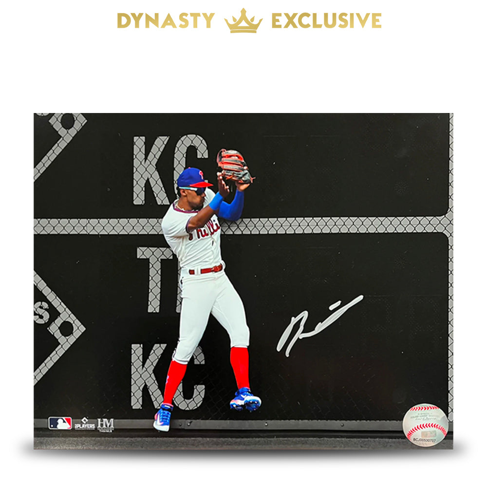 Johan Rojas Double Play Catch Philadelphia Phillies Autographed 8" x 10" Spotlight Baseball Photo 1