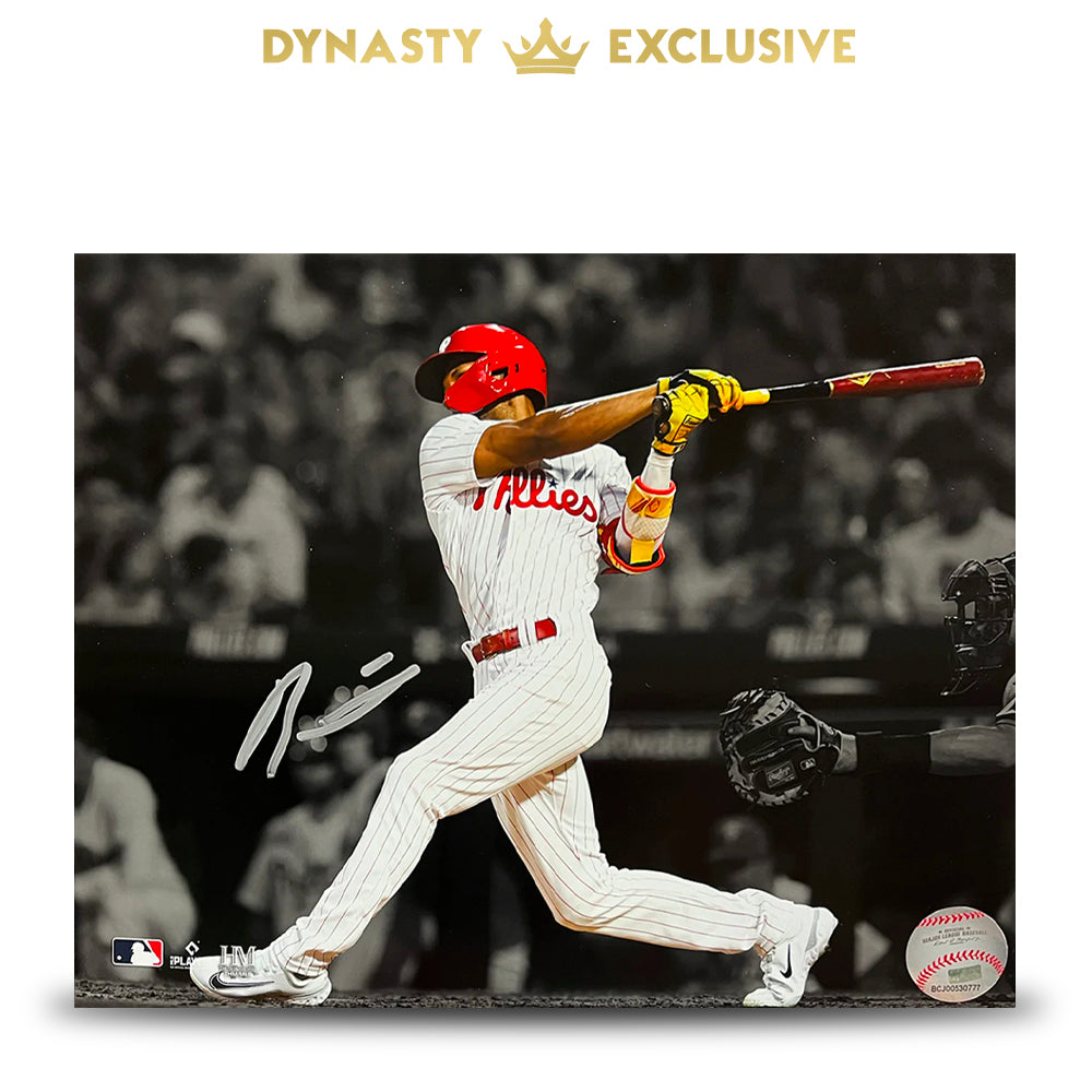 Johan Rojas First Hit Philadelphia Phillies Autographed 8" x 10" Spotlight Baseball Photo 1
