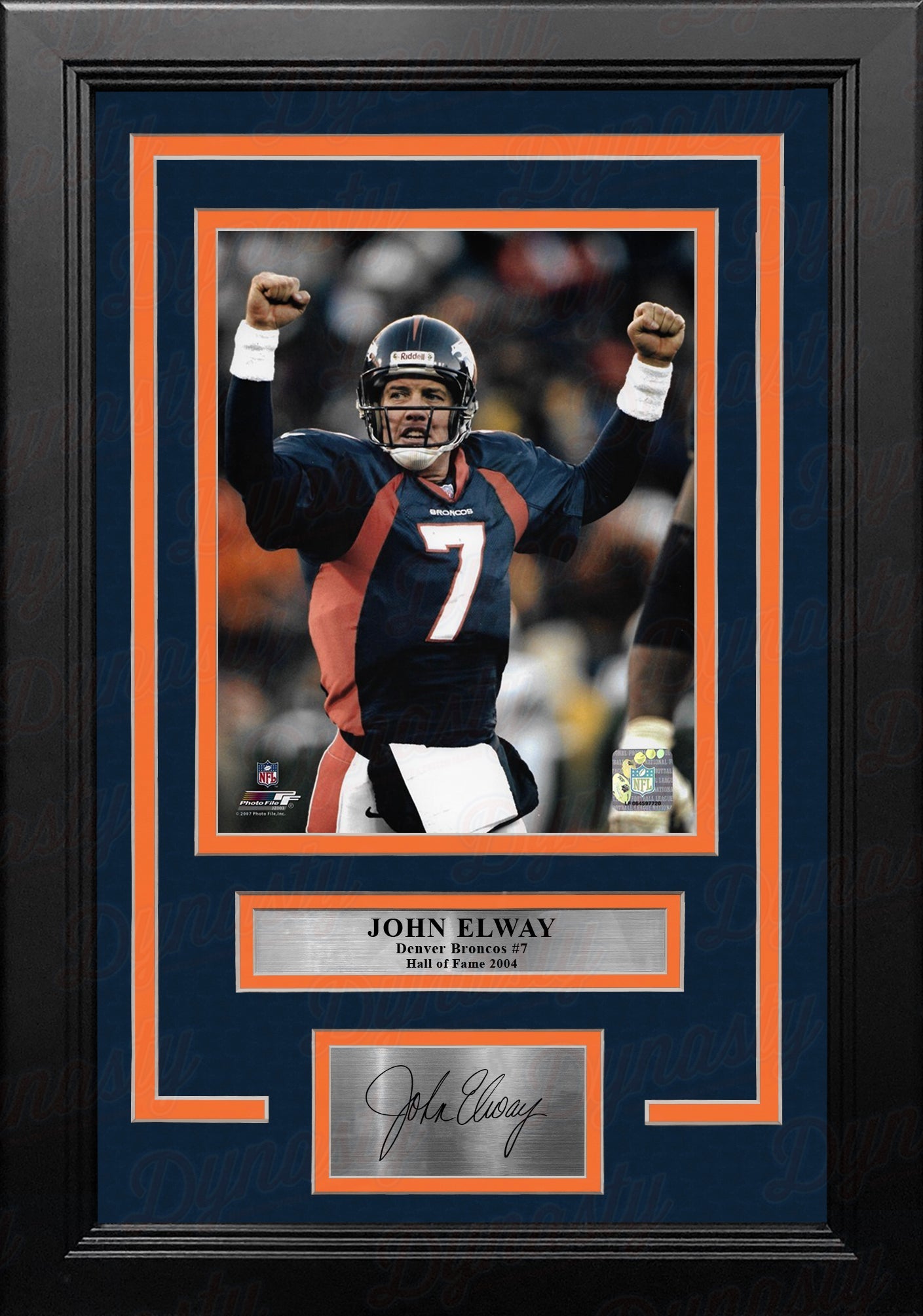 John Elway Celebration Denver Broncos 8" x 10" Framed Football Photo with Engraved Autograph 2