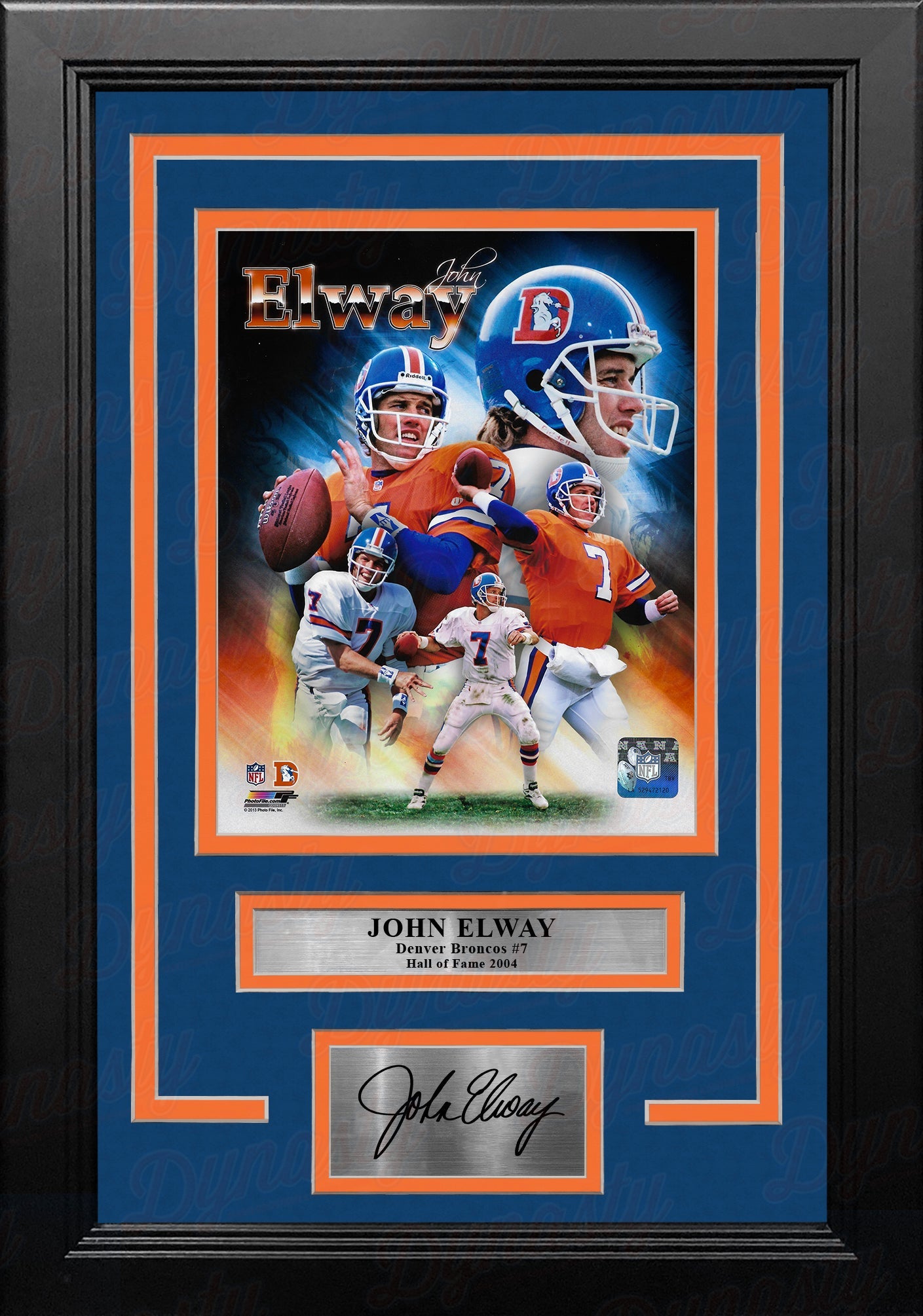 John Elway Denver Broncos 8" x 10" Framed Football Collage Photo with Engraved Autograph 1