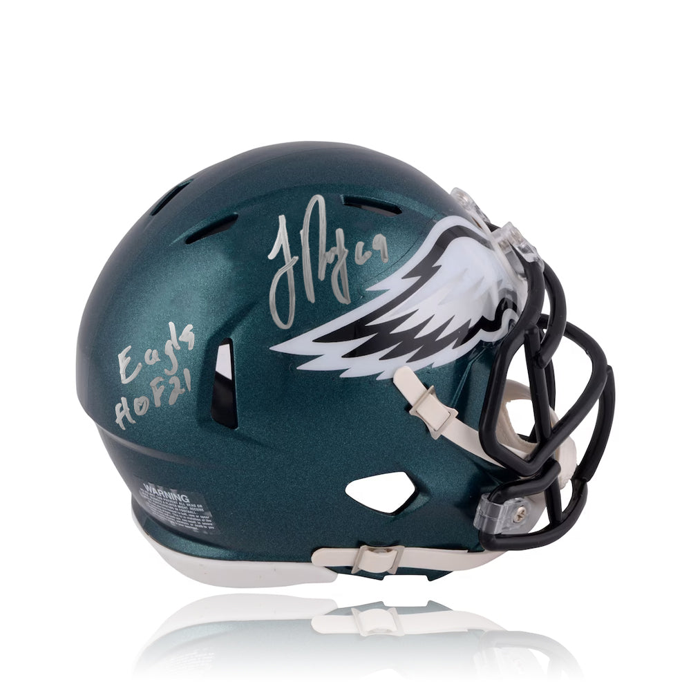 Jon Runyan Philadelphia Eagles Autographed Mini-Helmet Inscribed Eagles Hall of Fame 1
