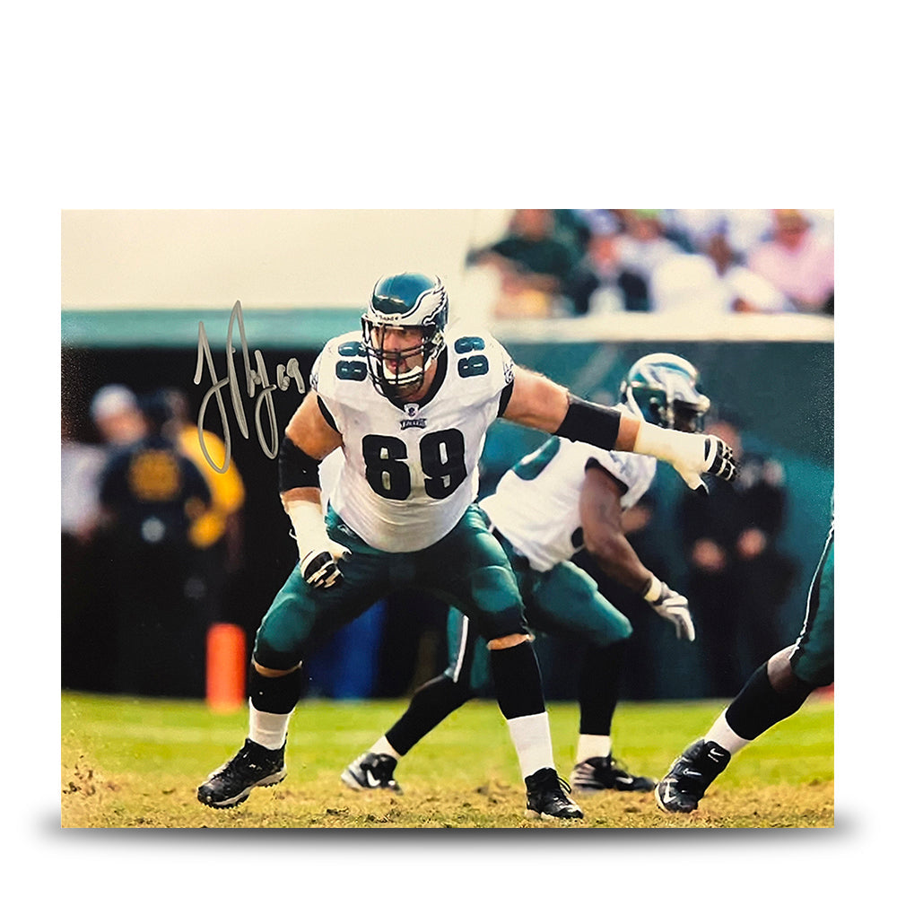 Jon Runyan in Action Autographed Philadelphia Eagles 8" x 10" Football Photo 1