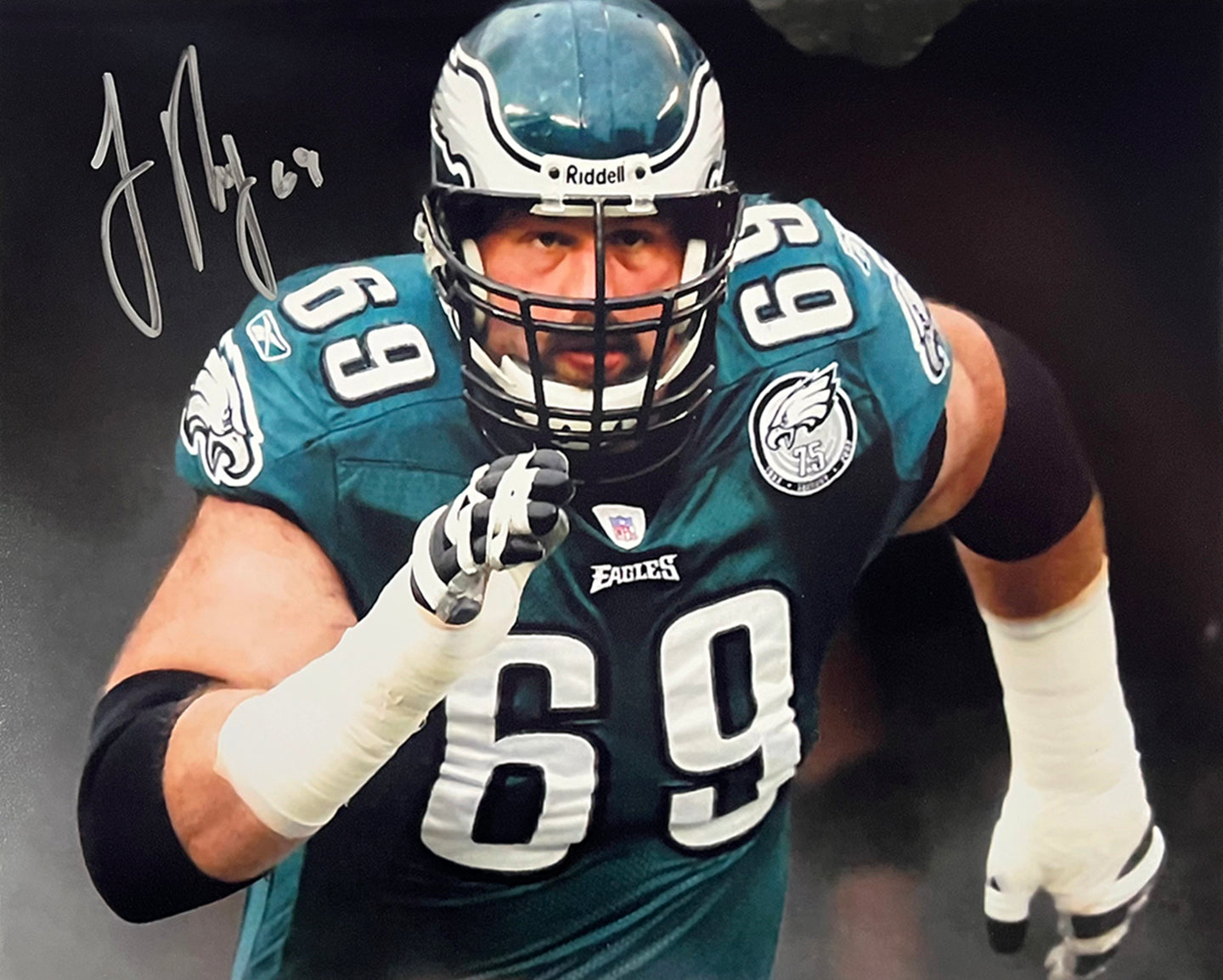 Jon Runyan in the Tunnel Autographed Philadelphia Eagles 11" x 14" Football Photo 2
