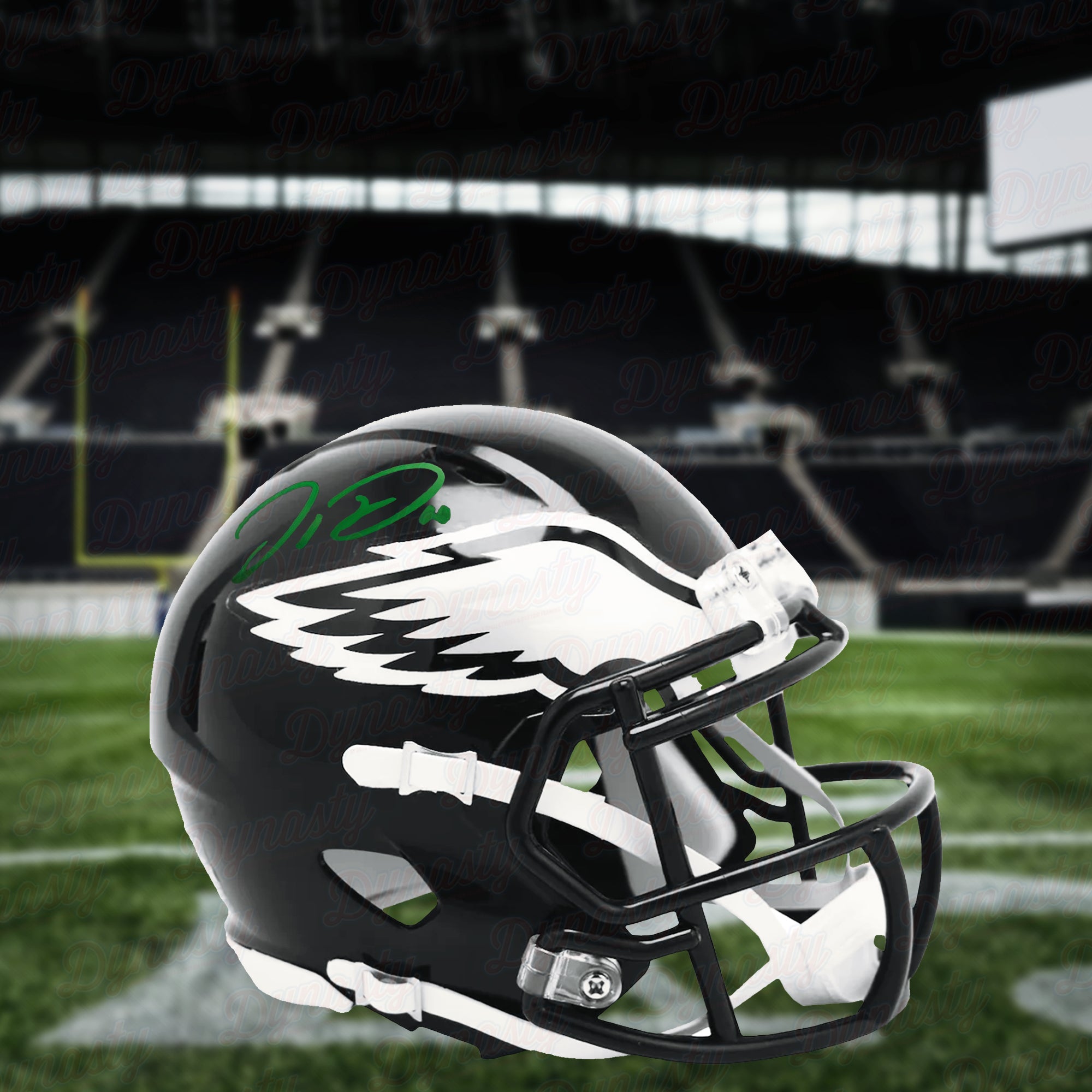 Jordan Davis Philadelphia Eagles Autographed Alternate Black Football Mini-Helmet 1