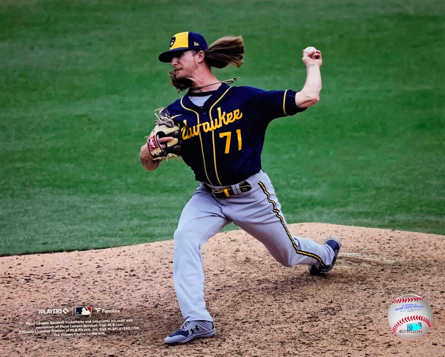Josh Hader in Action Milwaukee Brewers 8" x 10" Baseball Photo 1