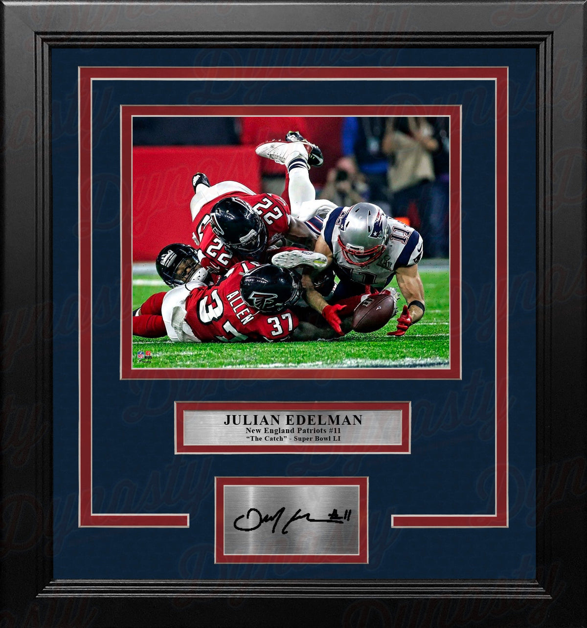 Julian Edelman Super Bowl LI Catch New England Patriots 8" x 10" Framed Football Photo with Engraved Autograph 1