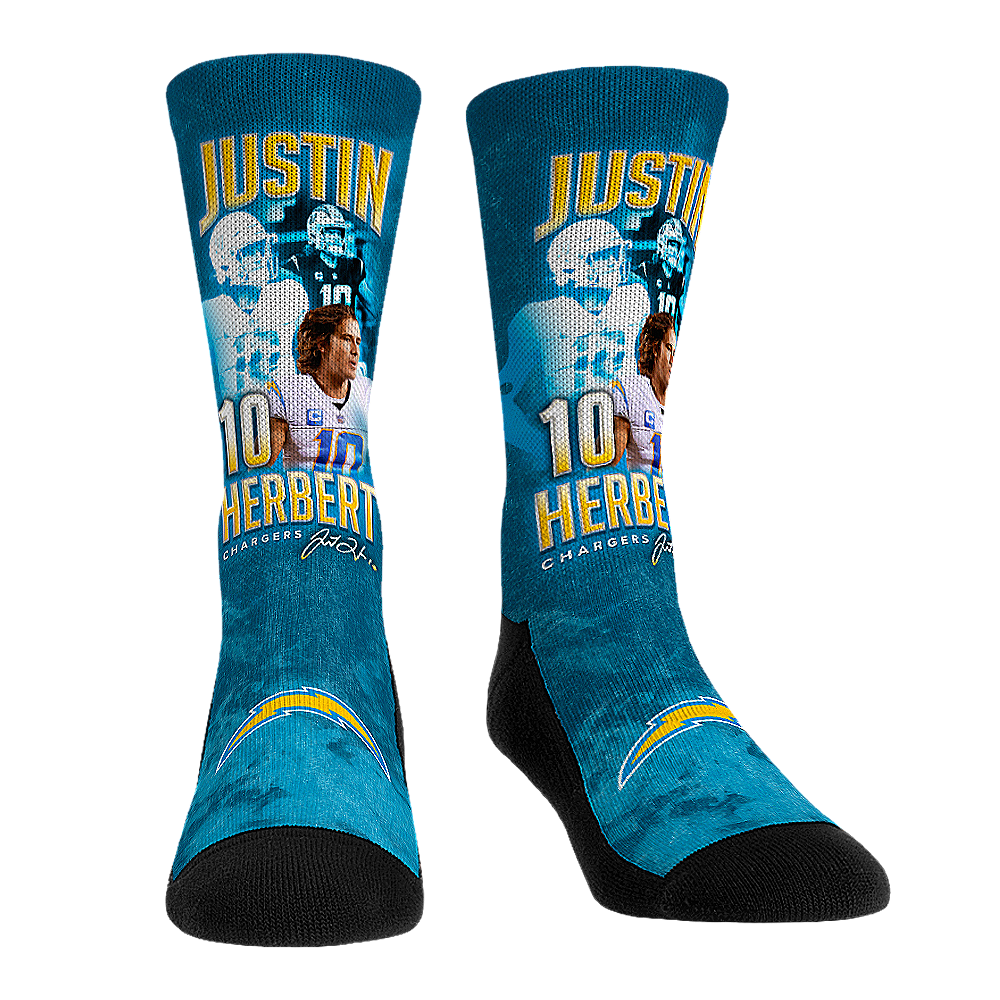 Justin Herbert - Los Angeles Chargers  - Retro Photo | Rock 'Em Socks 1