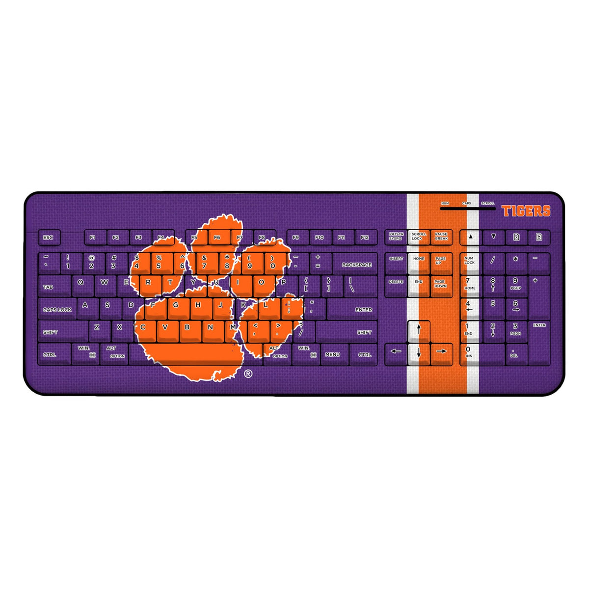 Clemson University Tigers Stripe Wireless USB Keyboard 1