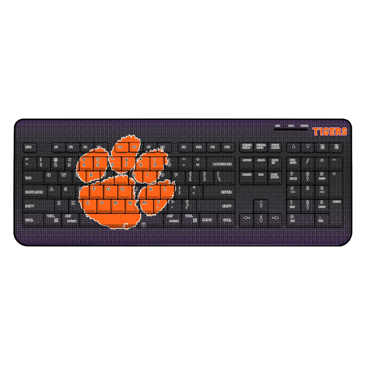 Clemson University Tigers Linen Wireless USB Keyboard 1