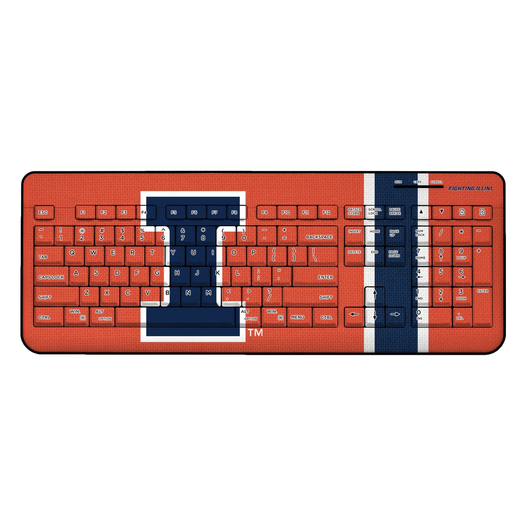 University of Illinois Fighting Illini Stripe Wireless USB Keyboard