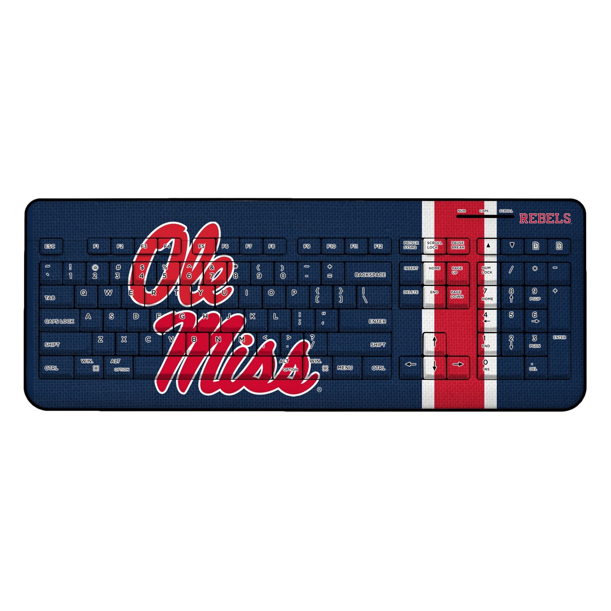 University of Mississippi Rebels Stripe Wireless USB Keyboard 1