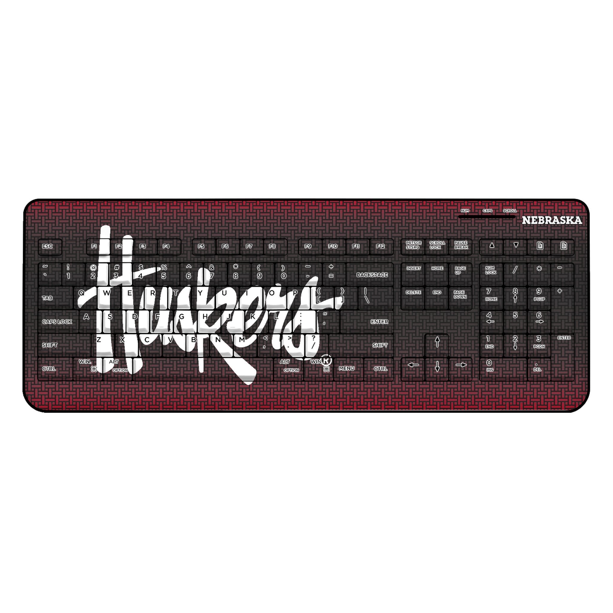University of Nebraska Huskers Linen Wireless USB Keyboard 1