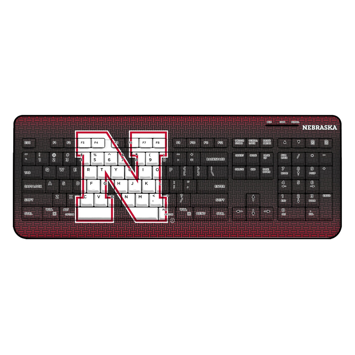 University of Nebraska Huskers Block N Linen Wireless USB Keyboard 1