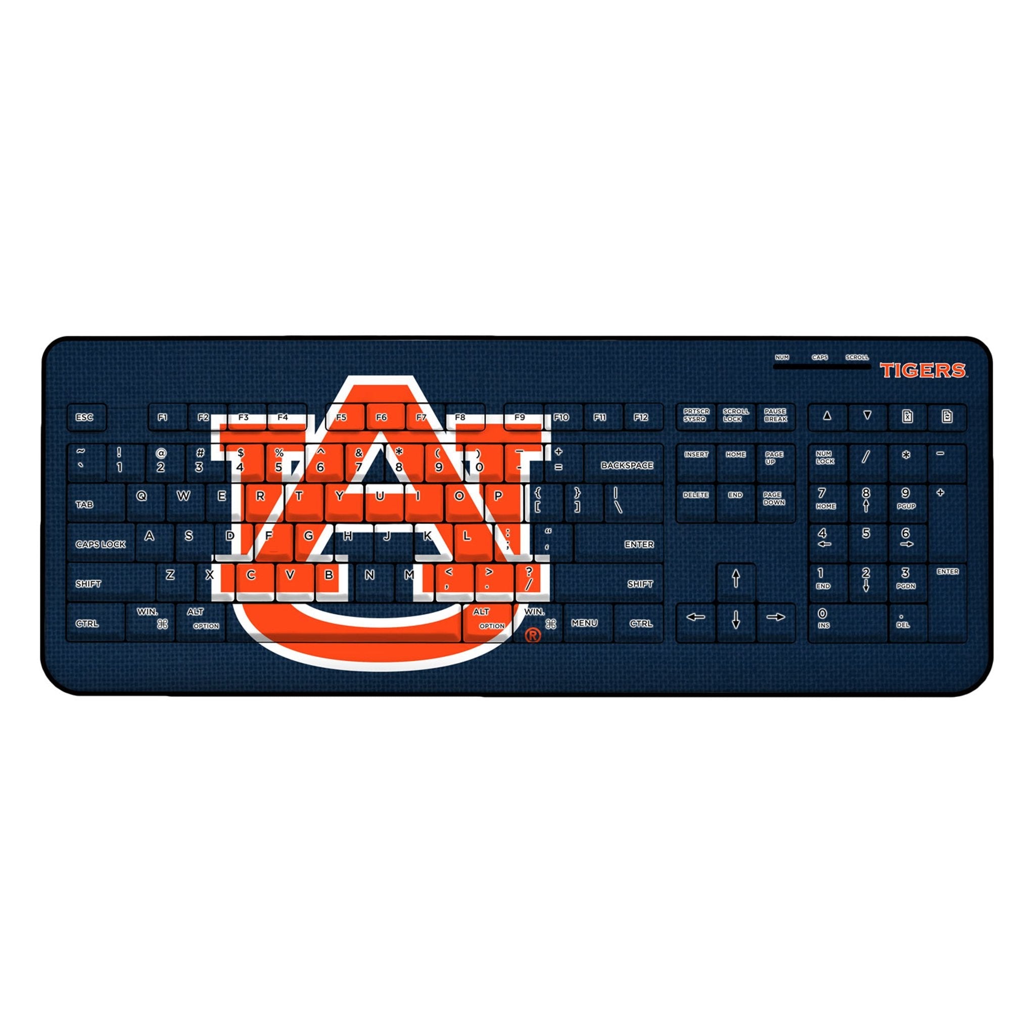 University of Auburn Tigers Solid Wireless USB Keyboard 1