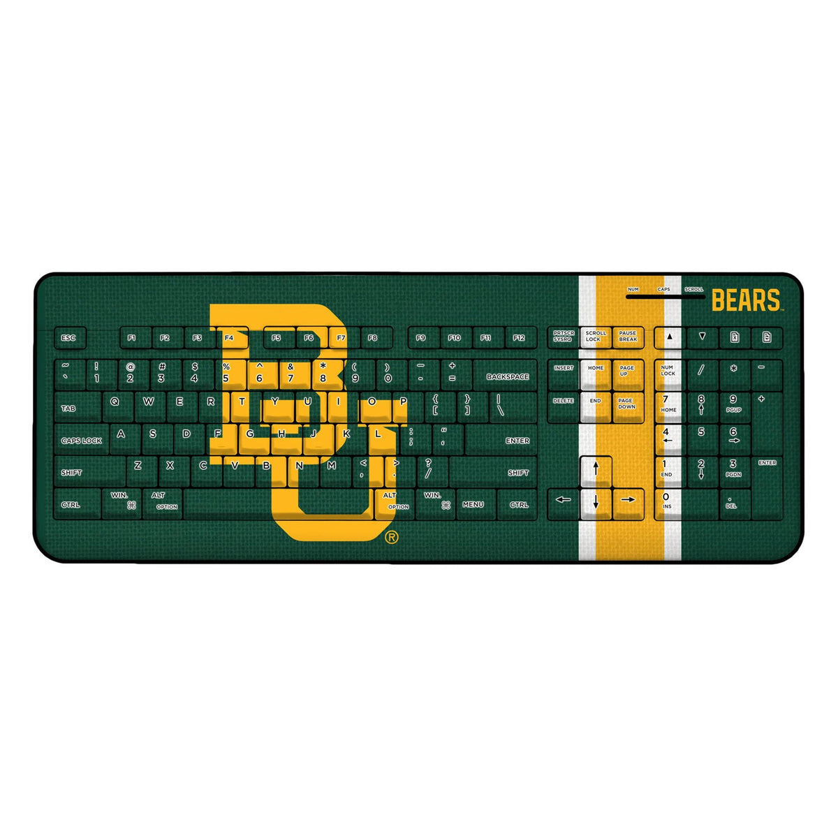 Baylor University Bears Stripe Wireless USB Keyboard 1