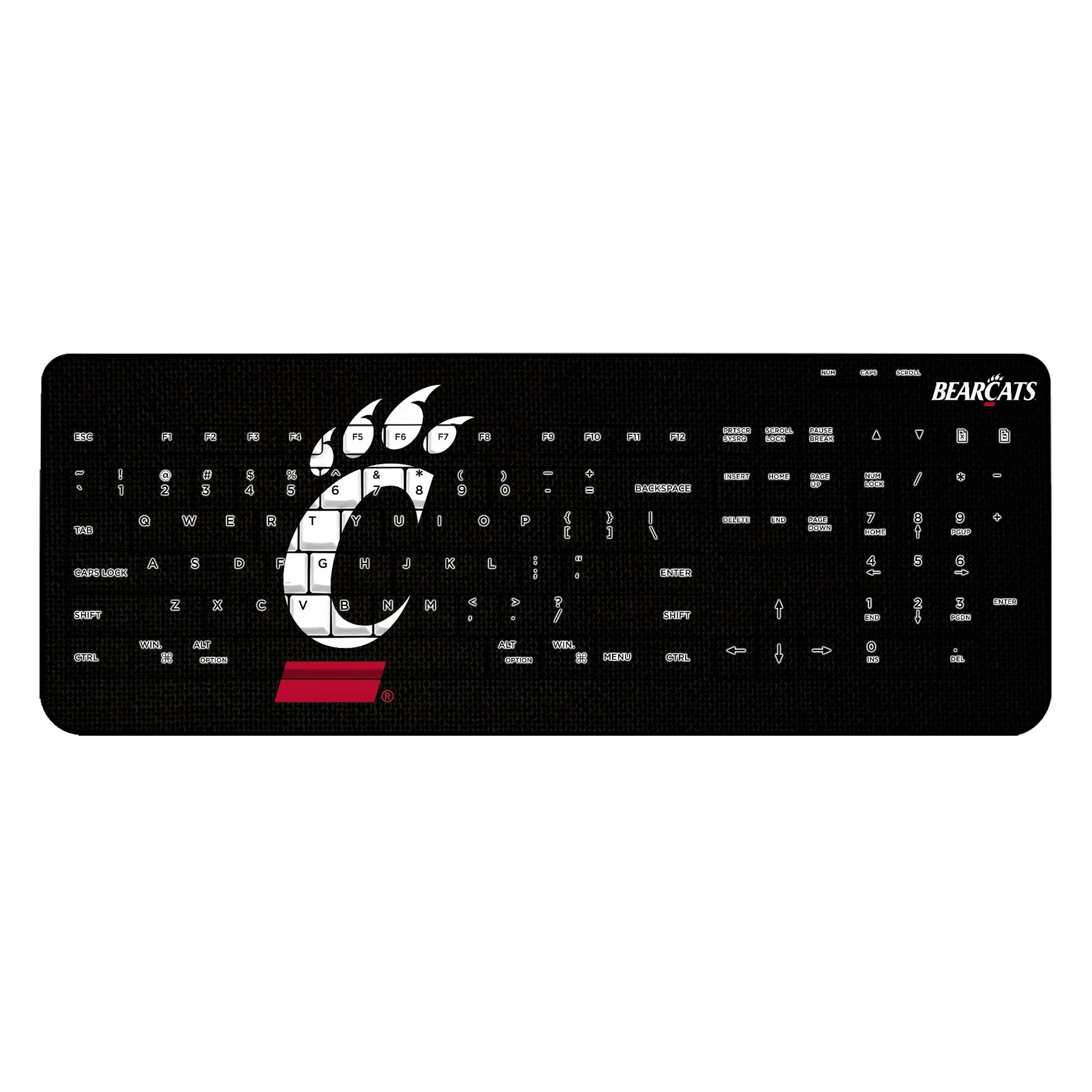 University of Cincinnati Bearcats Solid Wireless USB Keyboard