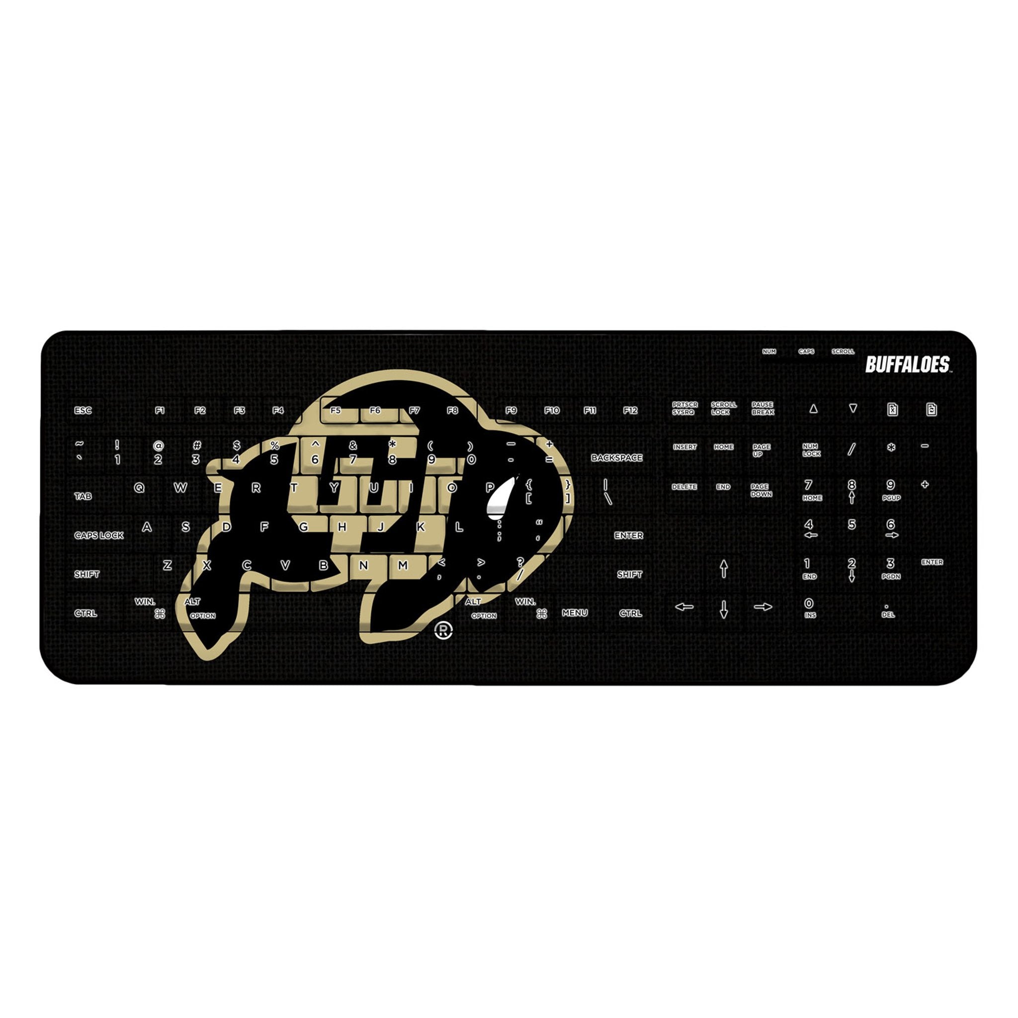 University of Colorado Buffaloes Solid Wireless USB Keyboard 1