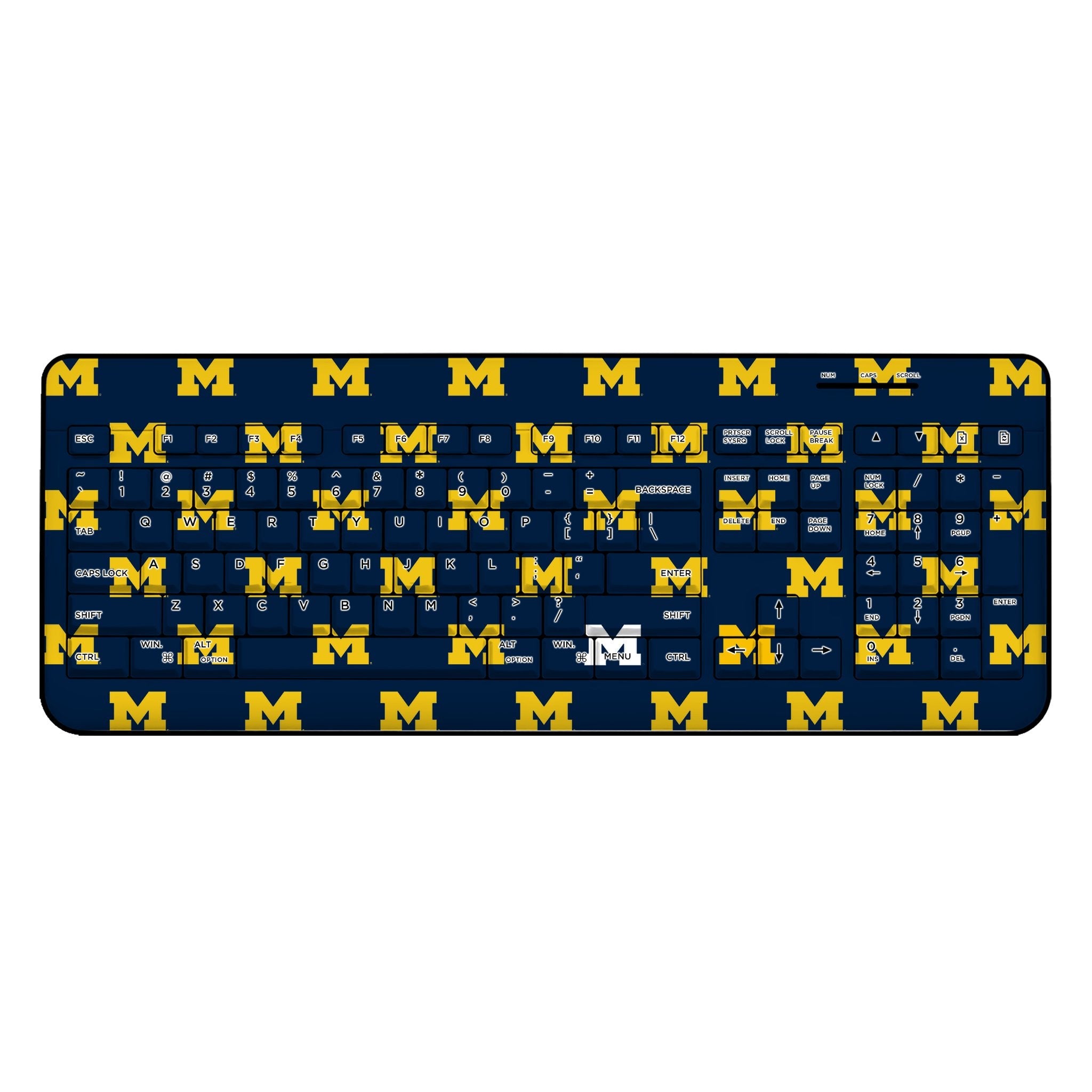 University of Michigan Wolverines Fashion Pattern Wireless USB Keyboard 1