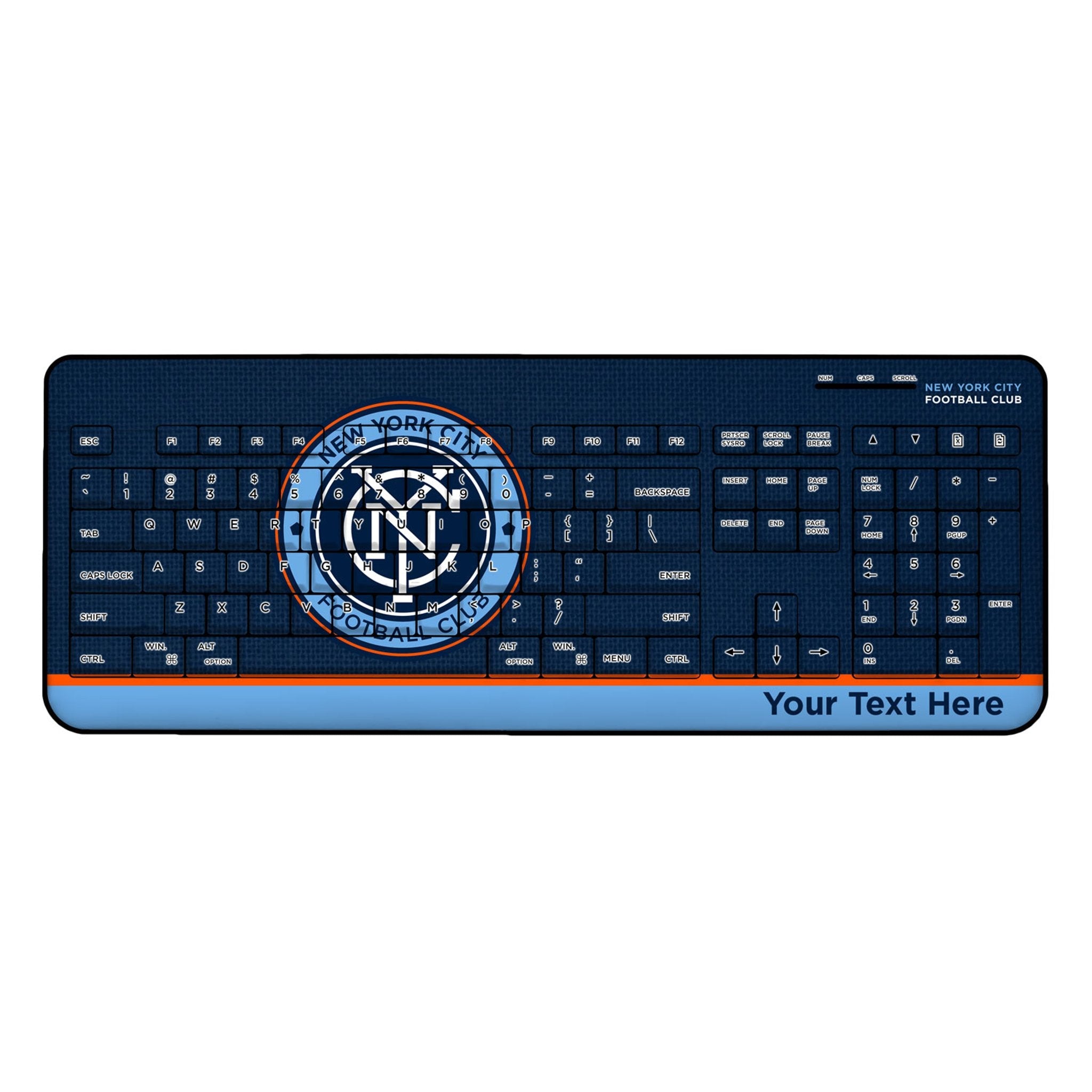 New York City FC Personalized Endzone Solid Wireless USB Keyboard