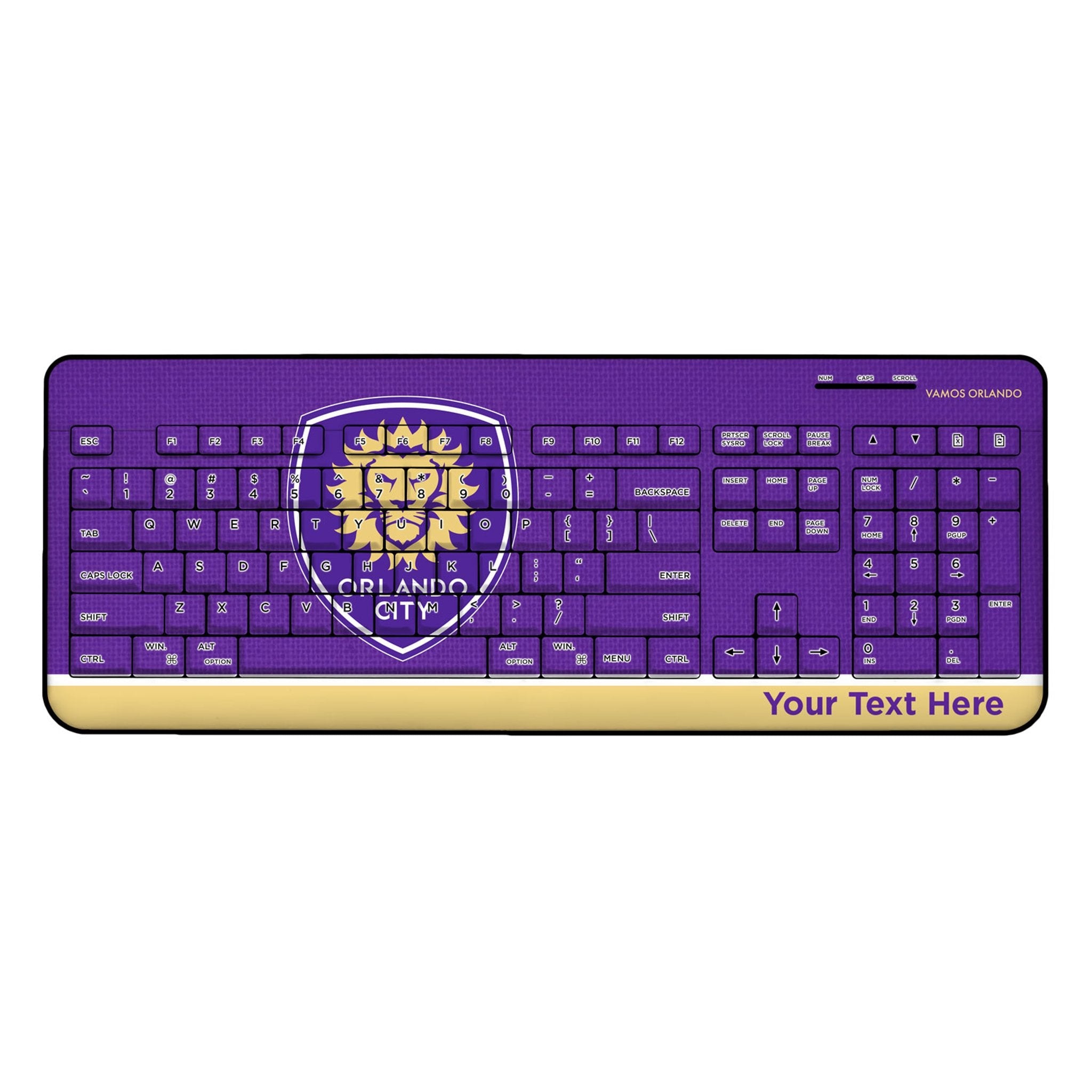 Orlando City Soccer Club Personalized Endzone Solid Wireless USB Keyboard 1