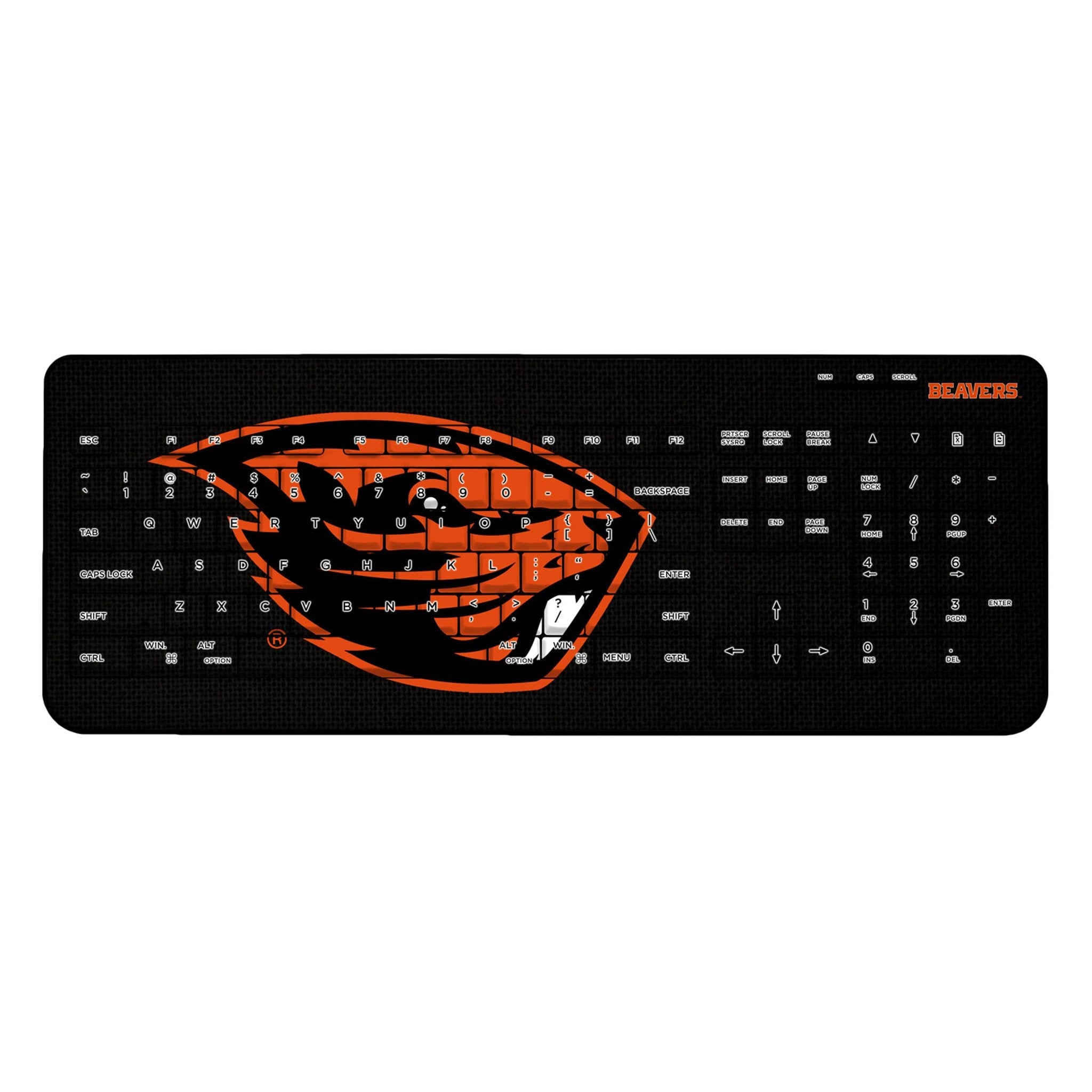Oregon State University Beavers Solid Wireless USB Keyboard 1