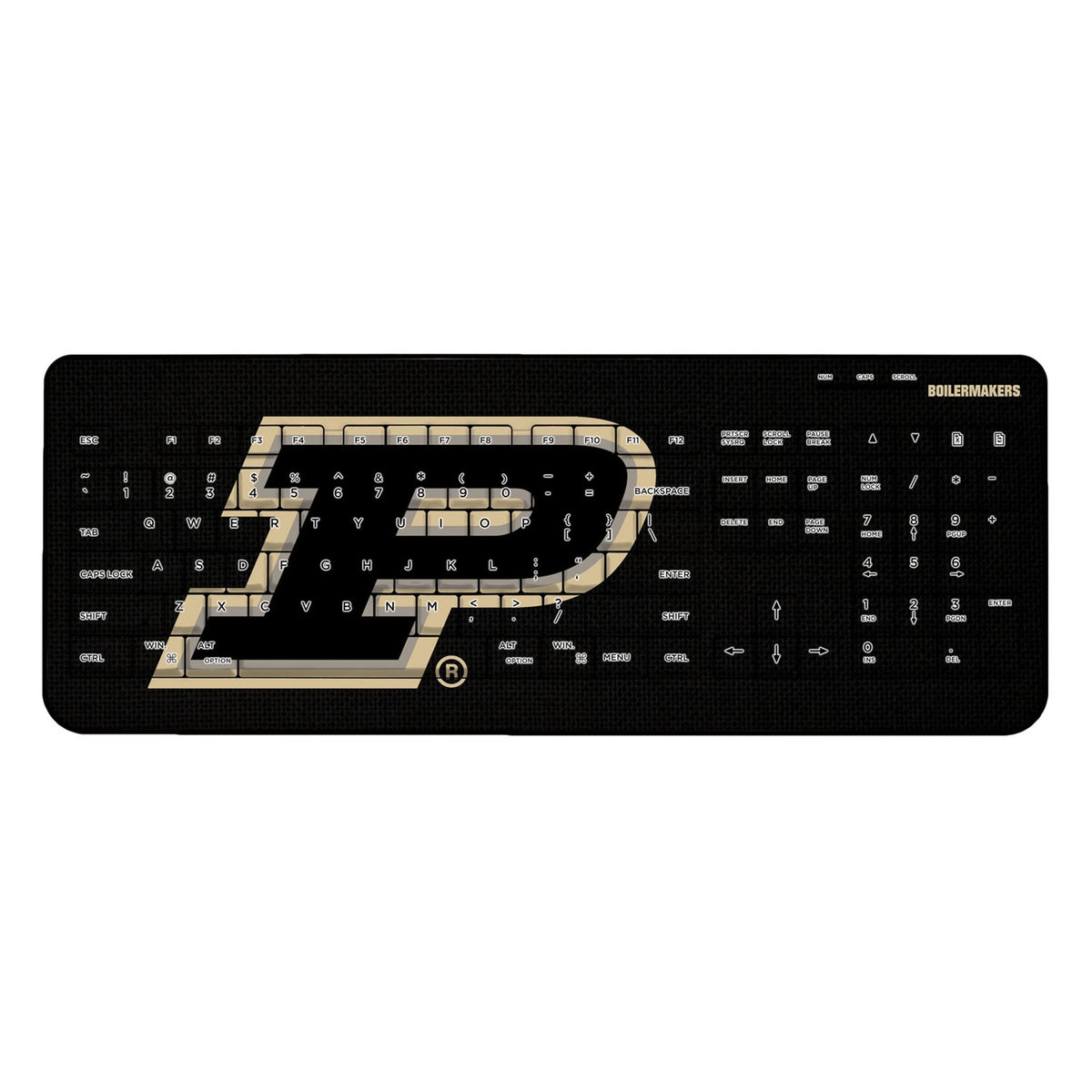Purdue University Boilermakers Solid Wireless USB Keyboard 1
