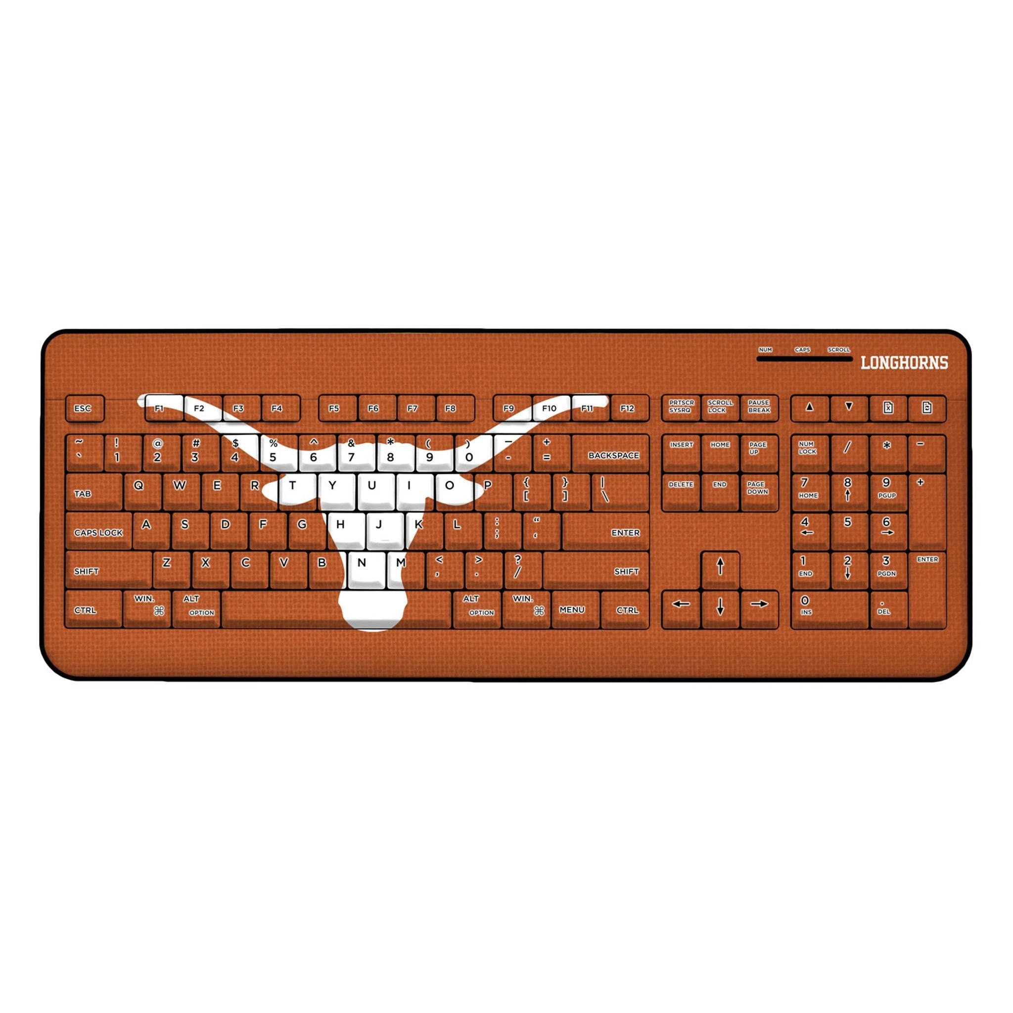 University of Texas Longhorns Solid Wireless USB Keyboard 1
