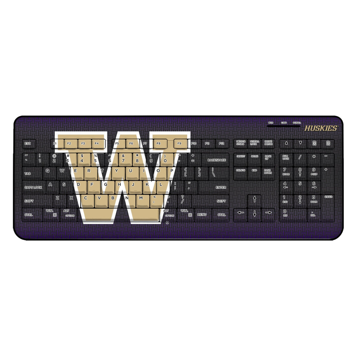 University of Washington Huskies Linen Wireless USB Keyboard 1