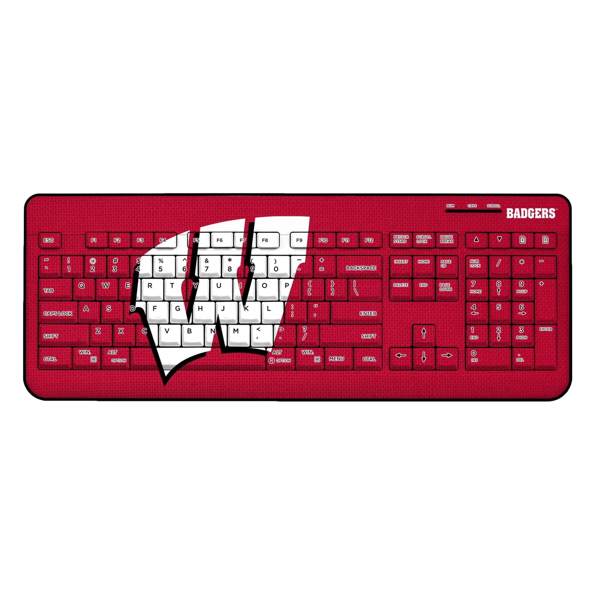 University of Wisconsin Badgers Solid Wireless USB Keyboard 1